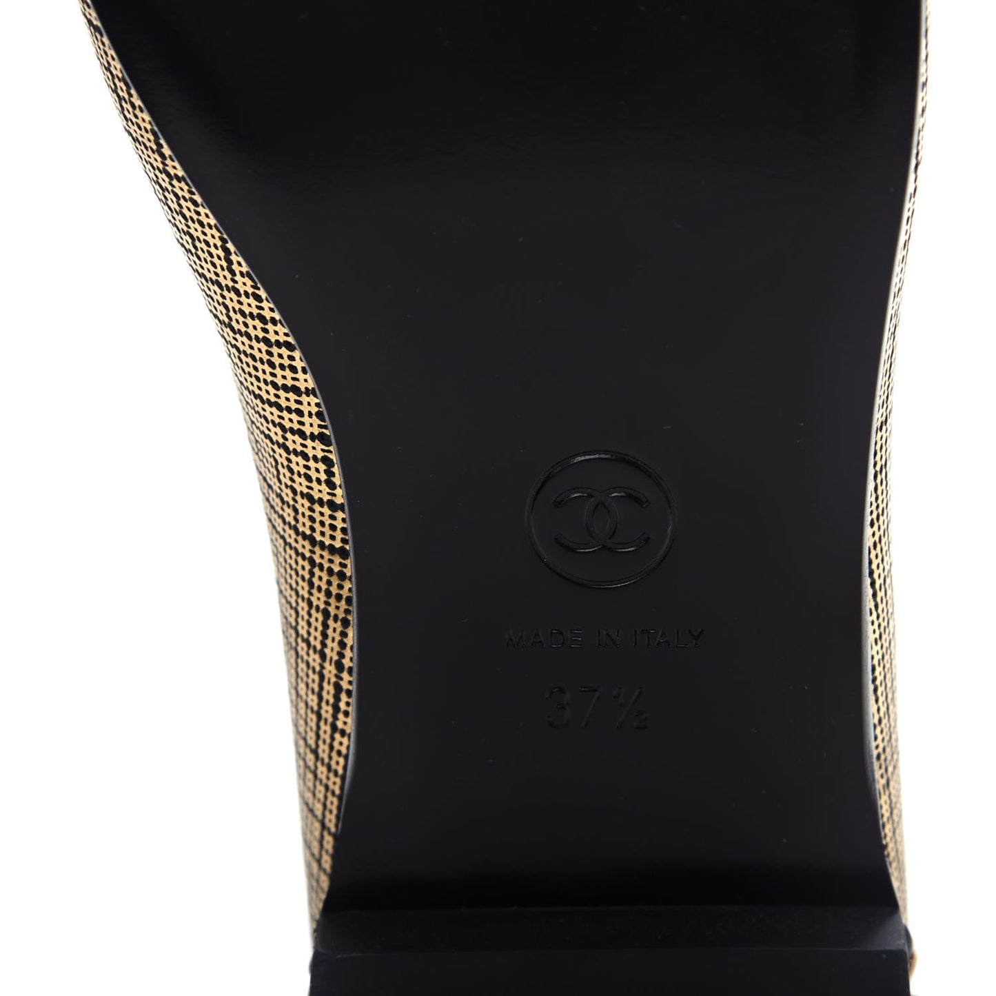 Fantasy Calfskin CC Chain Mocassin Loafers 37.5 Gold