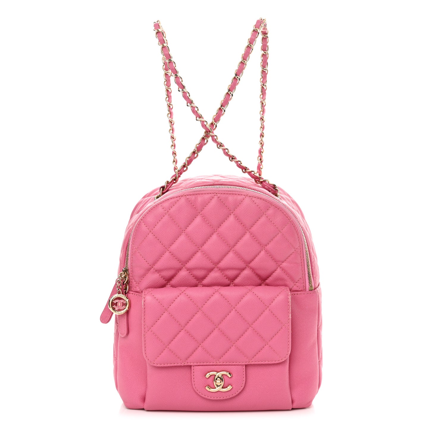 Caviar Quilted Large CC Day Backpack Pink