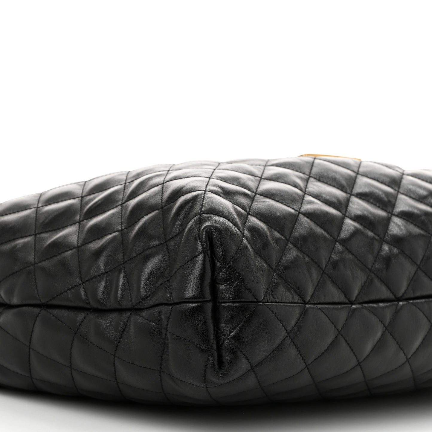 Lambskin Quilted Maxi Icare Shopping Tote Black