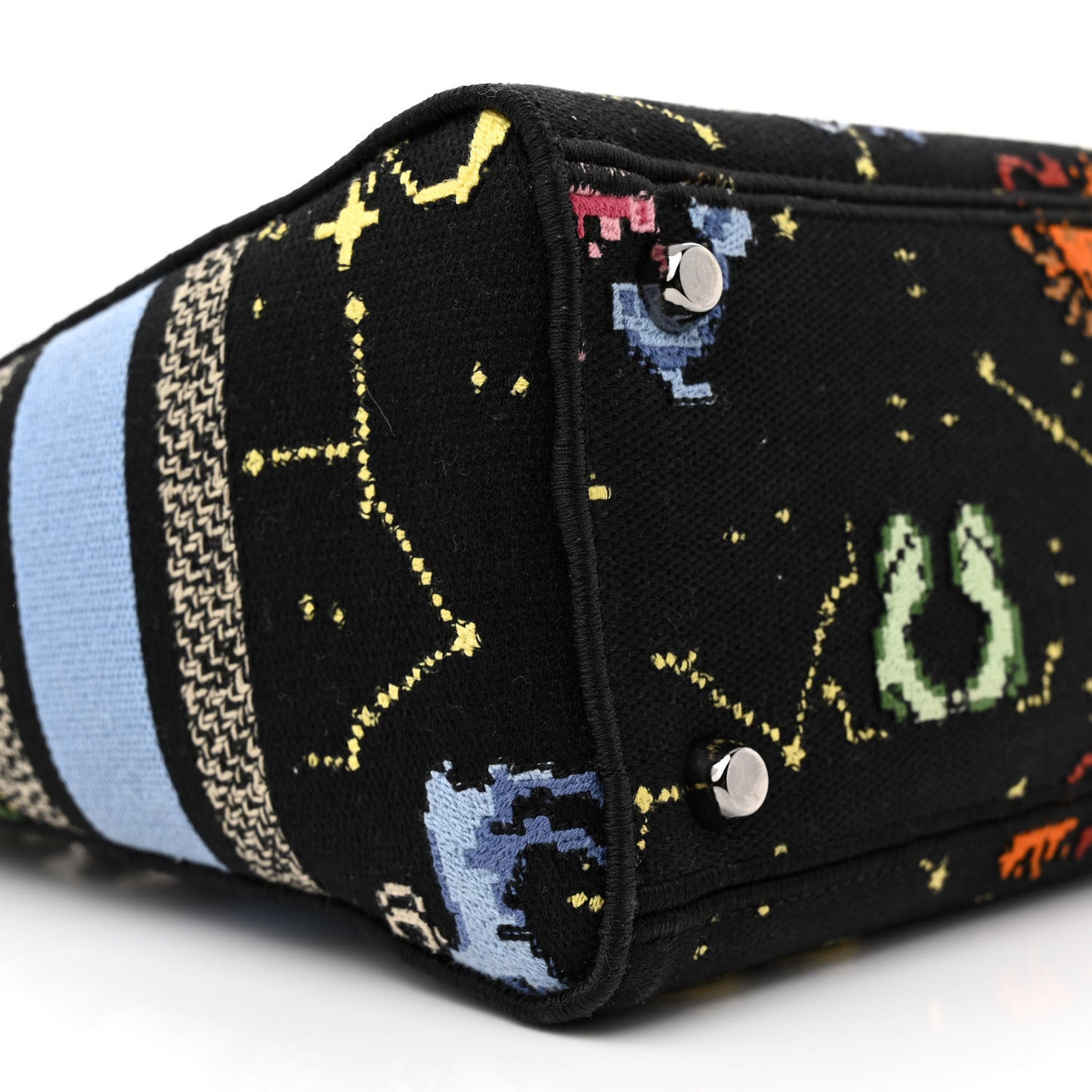 Canvas Pixel Zodiac Embroidered Medium Lady D-Lite Nero Multicolor