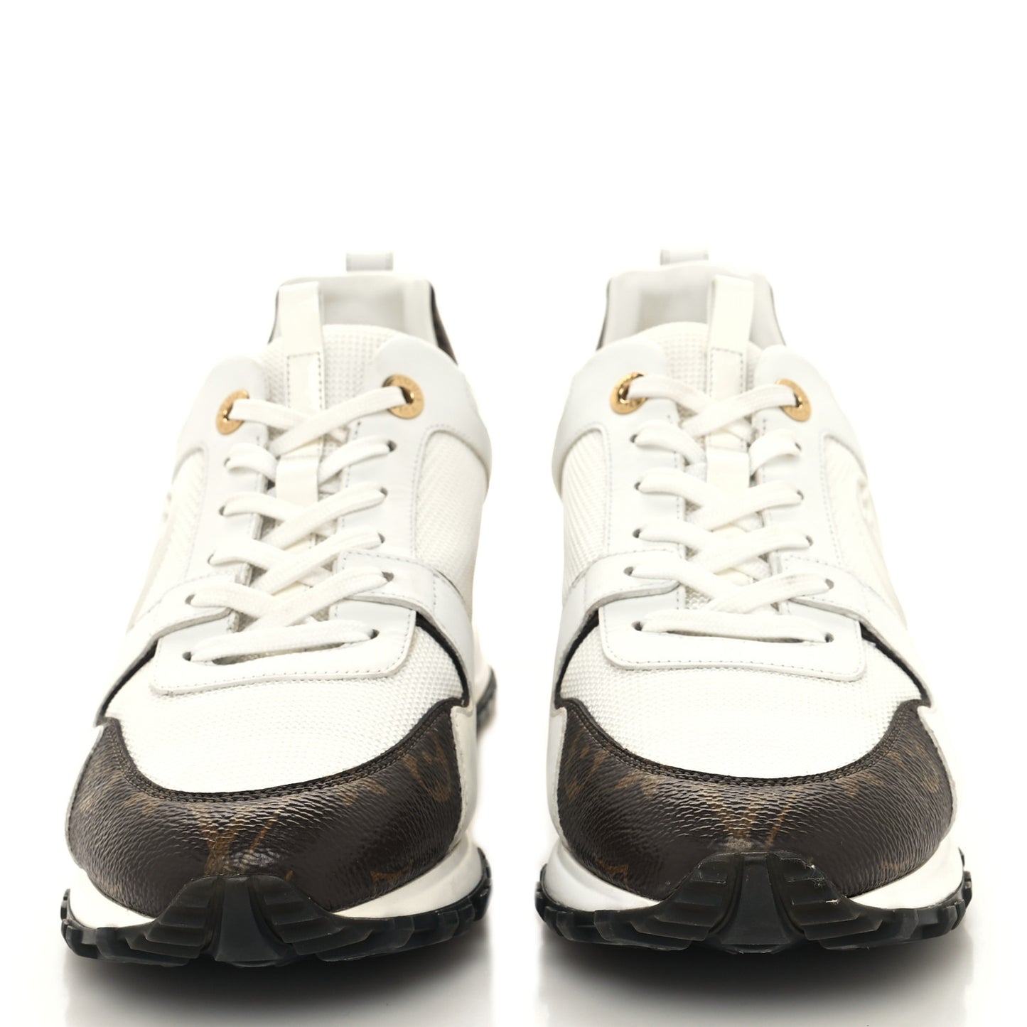 Calfskin Monogram Run Away Sneakers 39.5 White