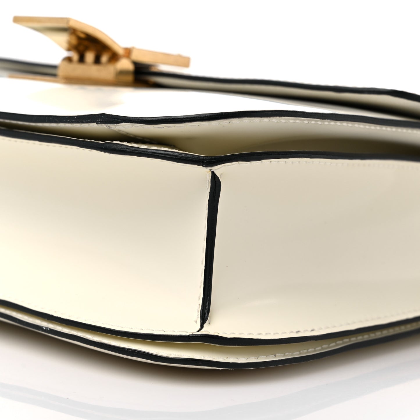 Spazzolato Calfskin Medium Classic Box Flap Bag White