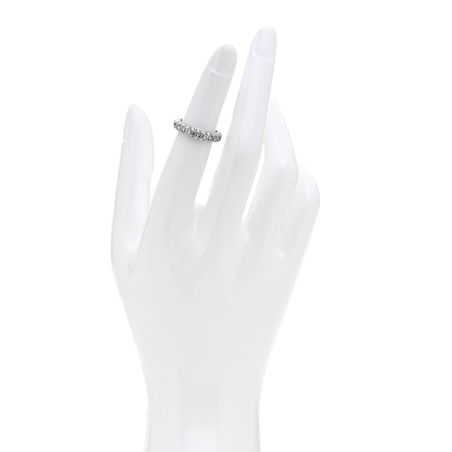 Platinum Diamond Etoile Three-Row Band Ring 47 4