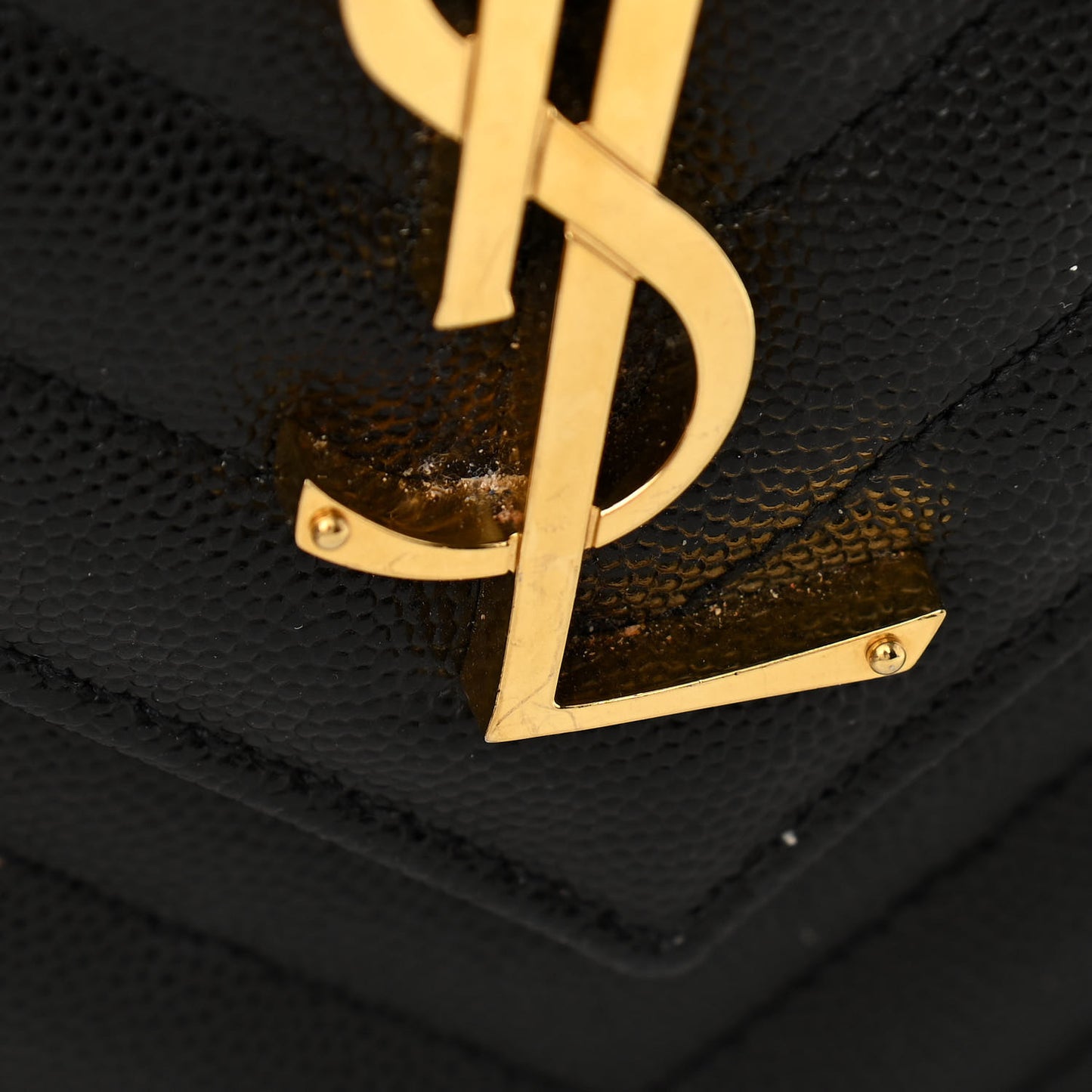 Grain De Poudre Matelasse Chevron Large Monogram Satchel Black