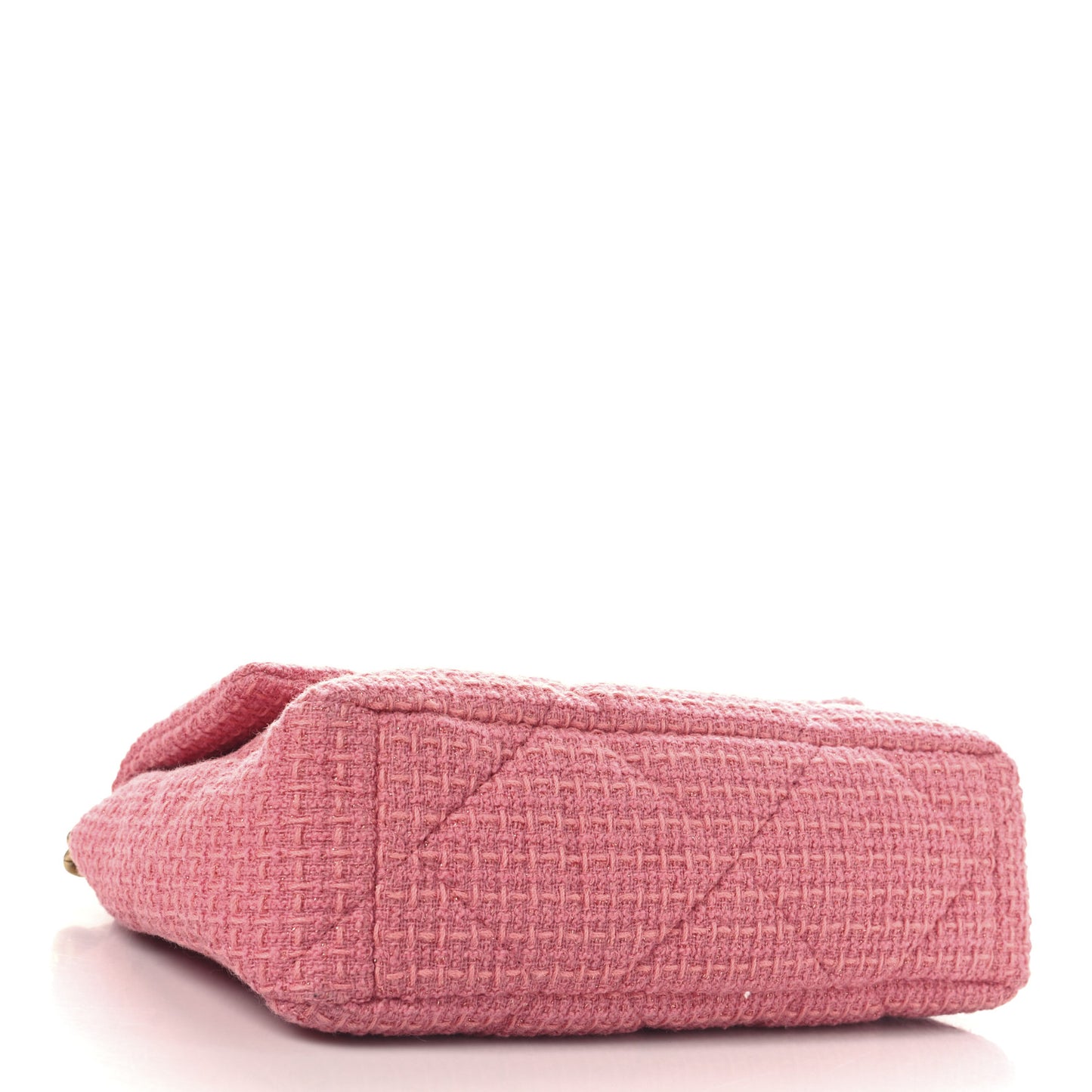 Metallic Tweed Quilted Large Chanel 19 Flap Pink