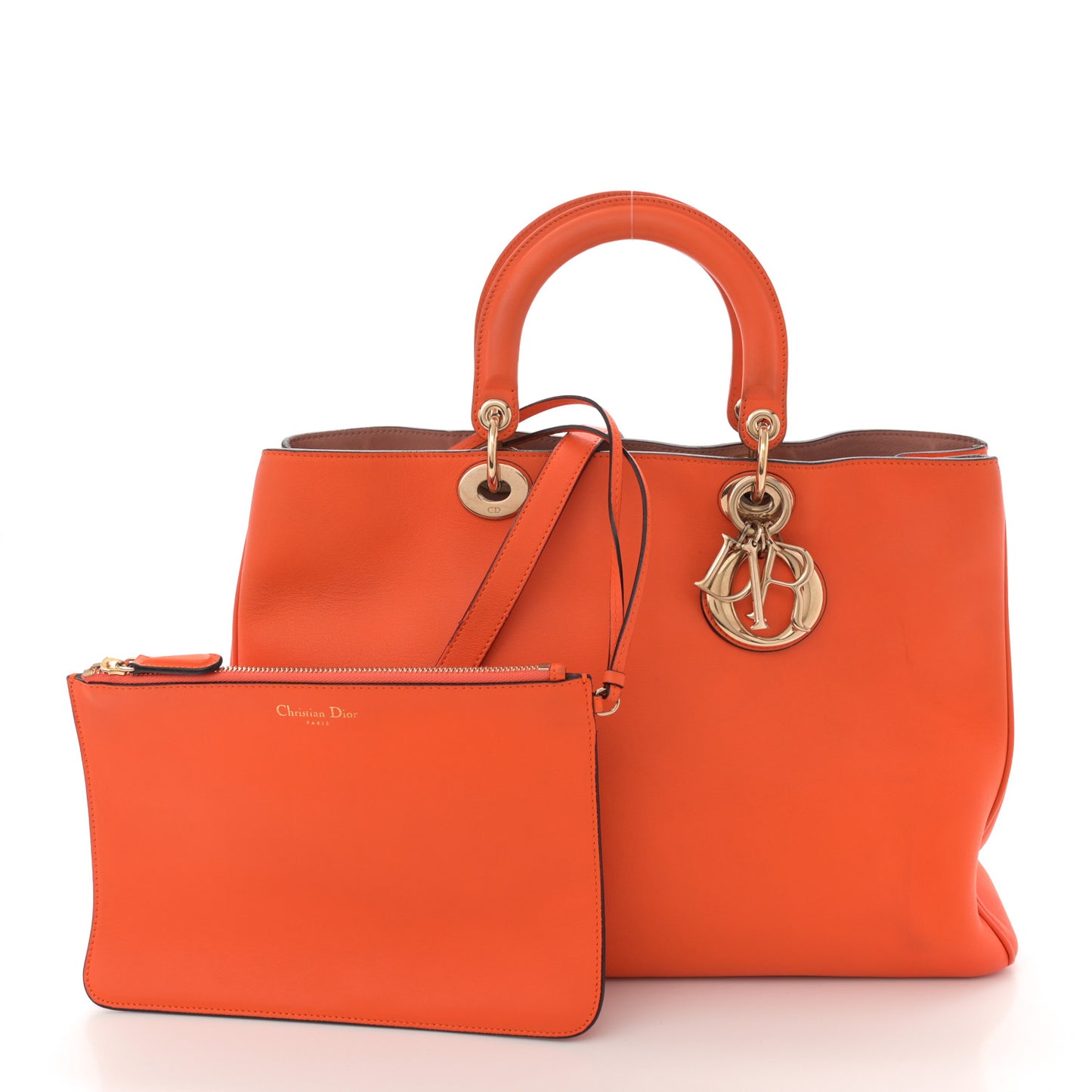 Smooth Calfskin Large Diorissimo Tote Orange