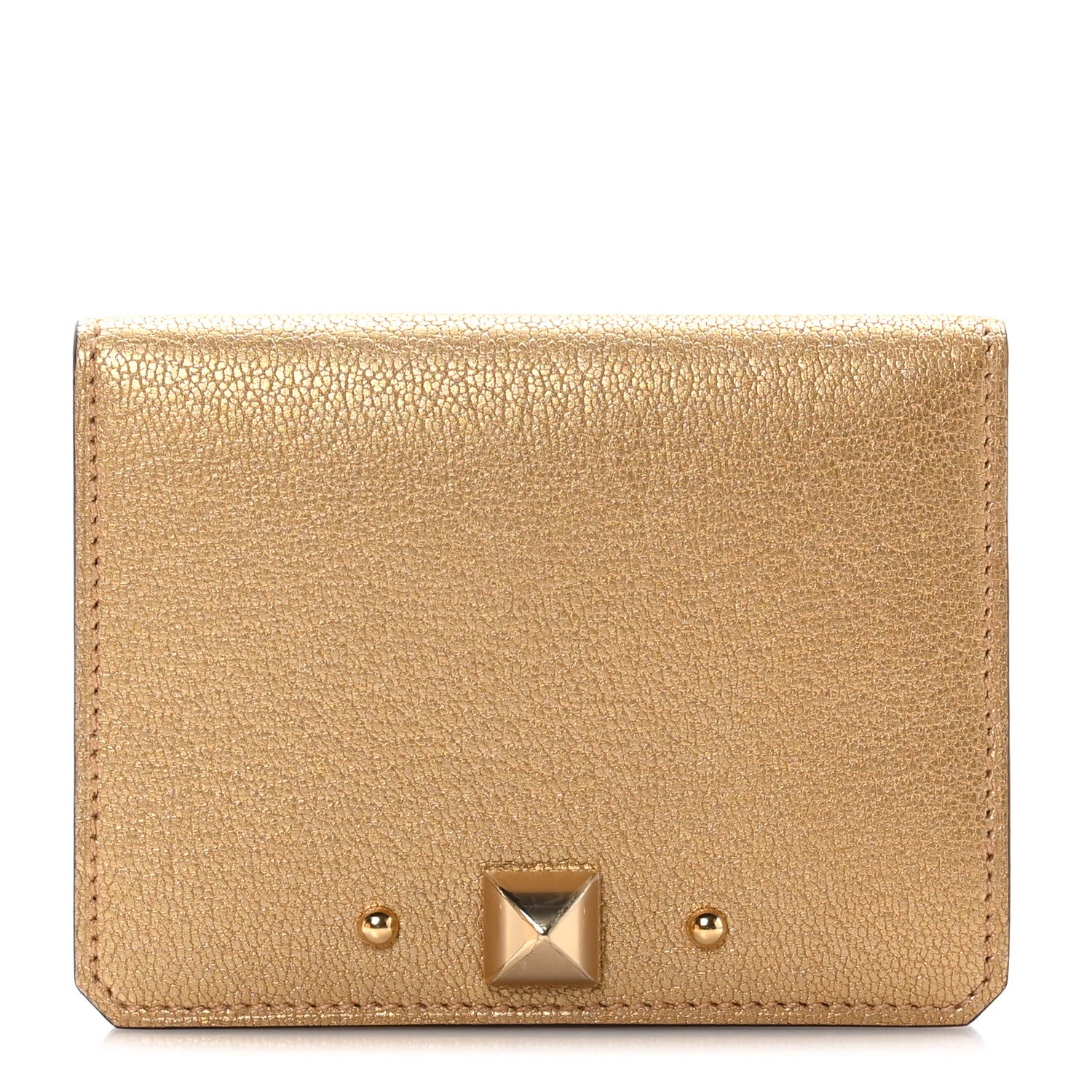 HERMESエルメスゴールドマネークリップ24Kメッキ Hermes Metallic Chevre Chamkilight Medor Card Holder Dore 1500968