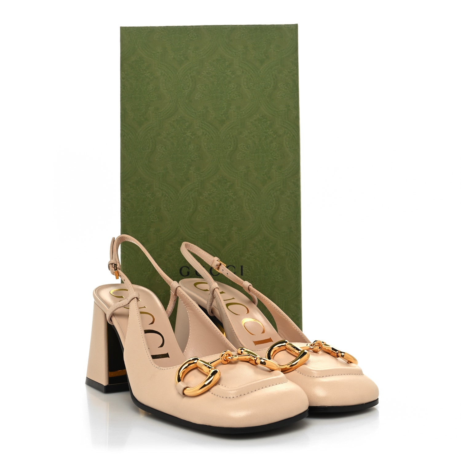Gucci Malaga Kid Horsebit 75mm Slingback Pumps 35.5 Skin Rose 8 of 8