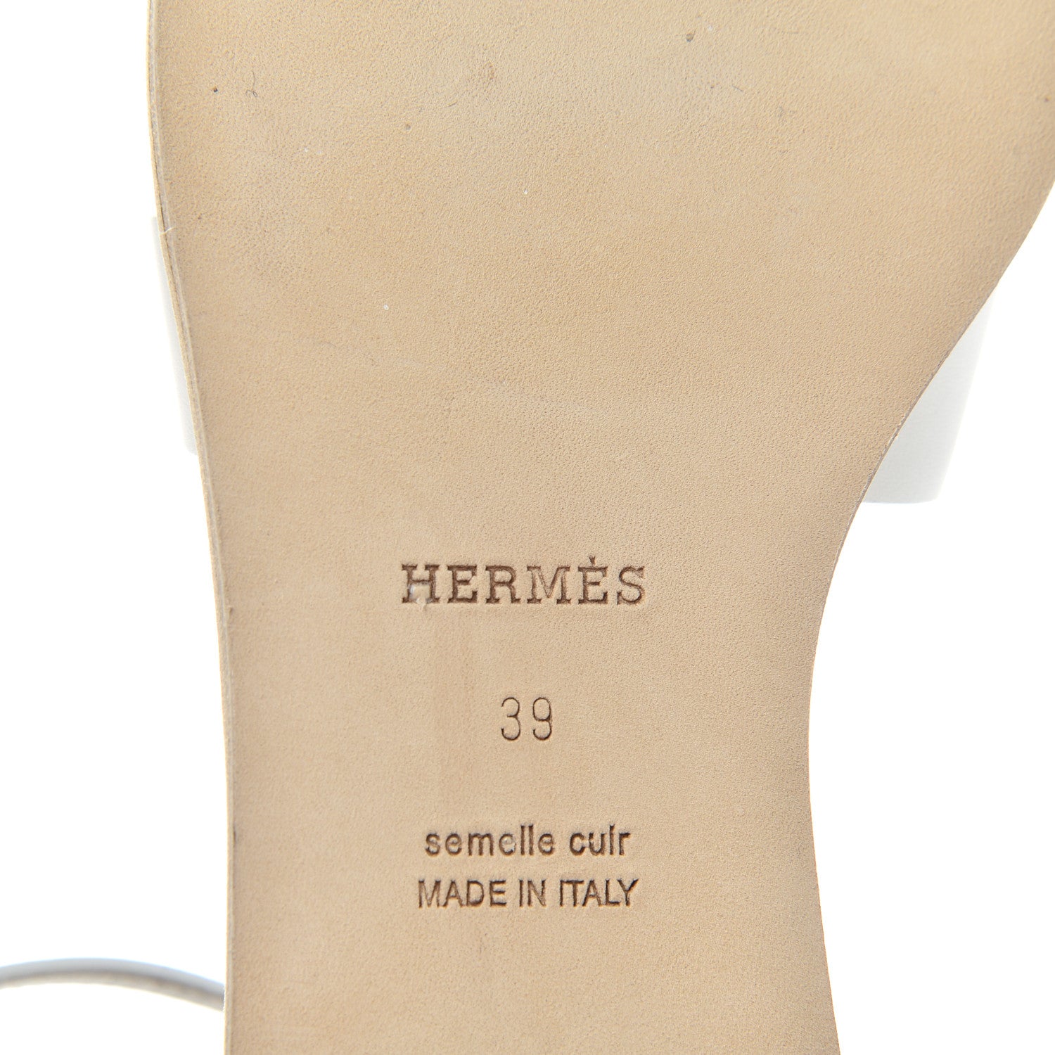 Hermes Calfskin Santorini Sandals 39 White 9 of 11