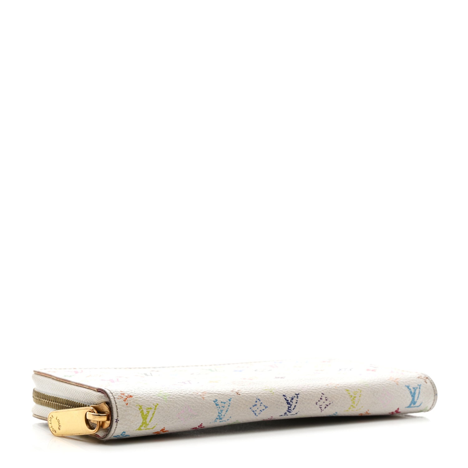 Louis Vuitton Monogram Multicolor Zippy Wallet White Litchi 4 of 9