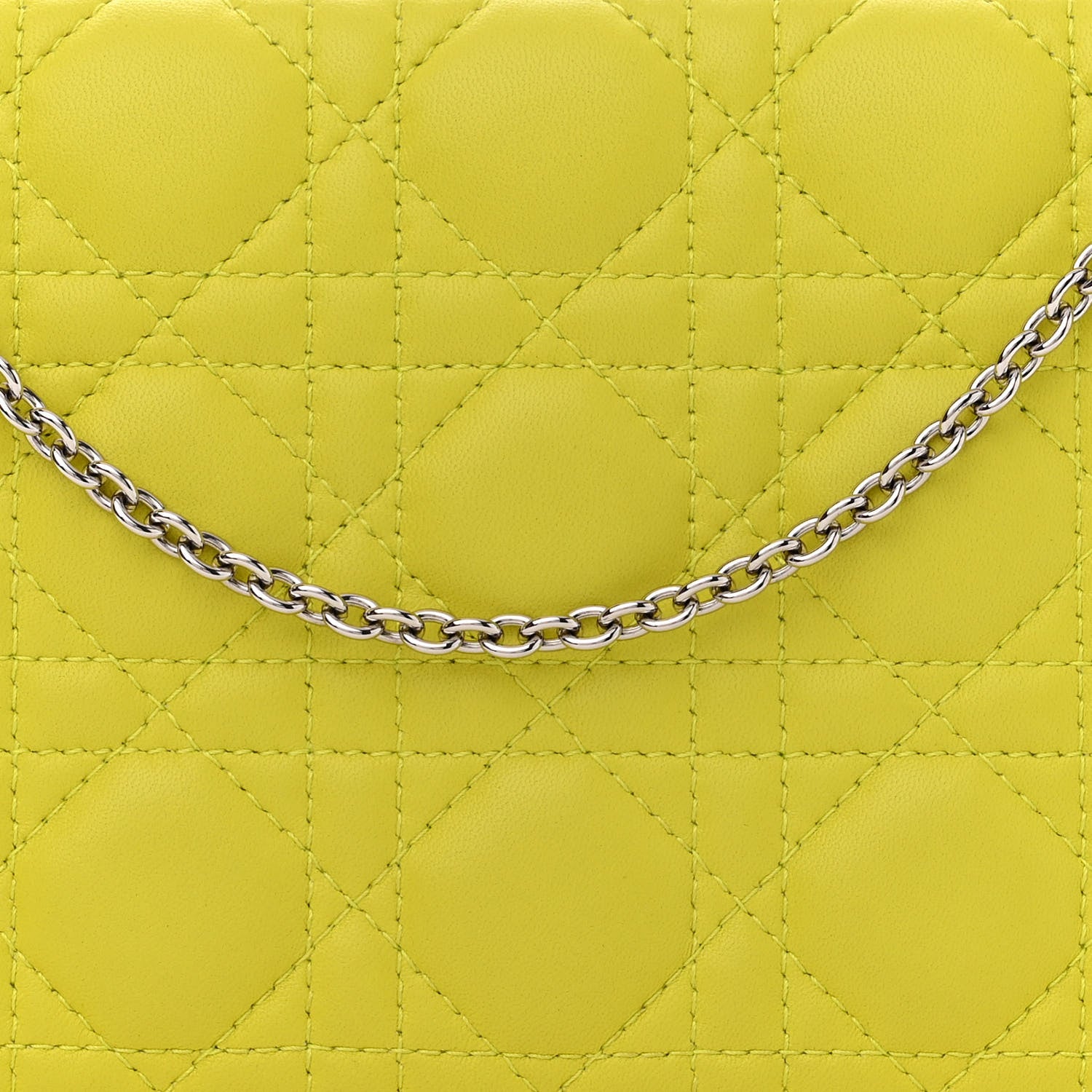 Christian Dior Lambskin Cannage Lady Dior Convertible Clutch Vert Acide 7 of 12