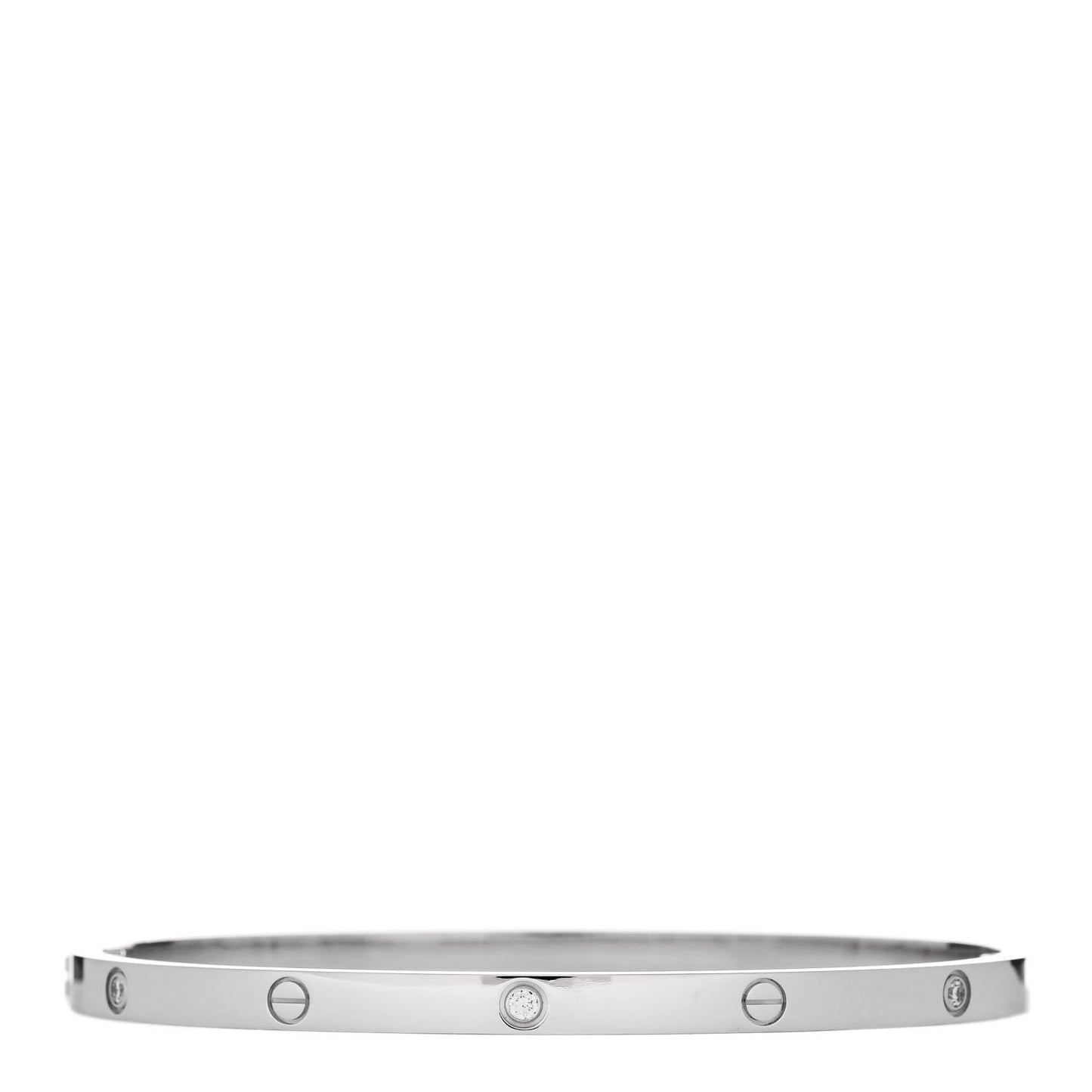 18K White Gold 6 Diamond Small LOVE Bracelet 17