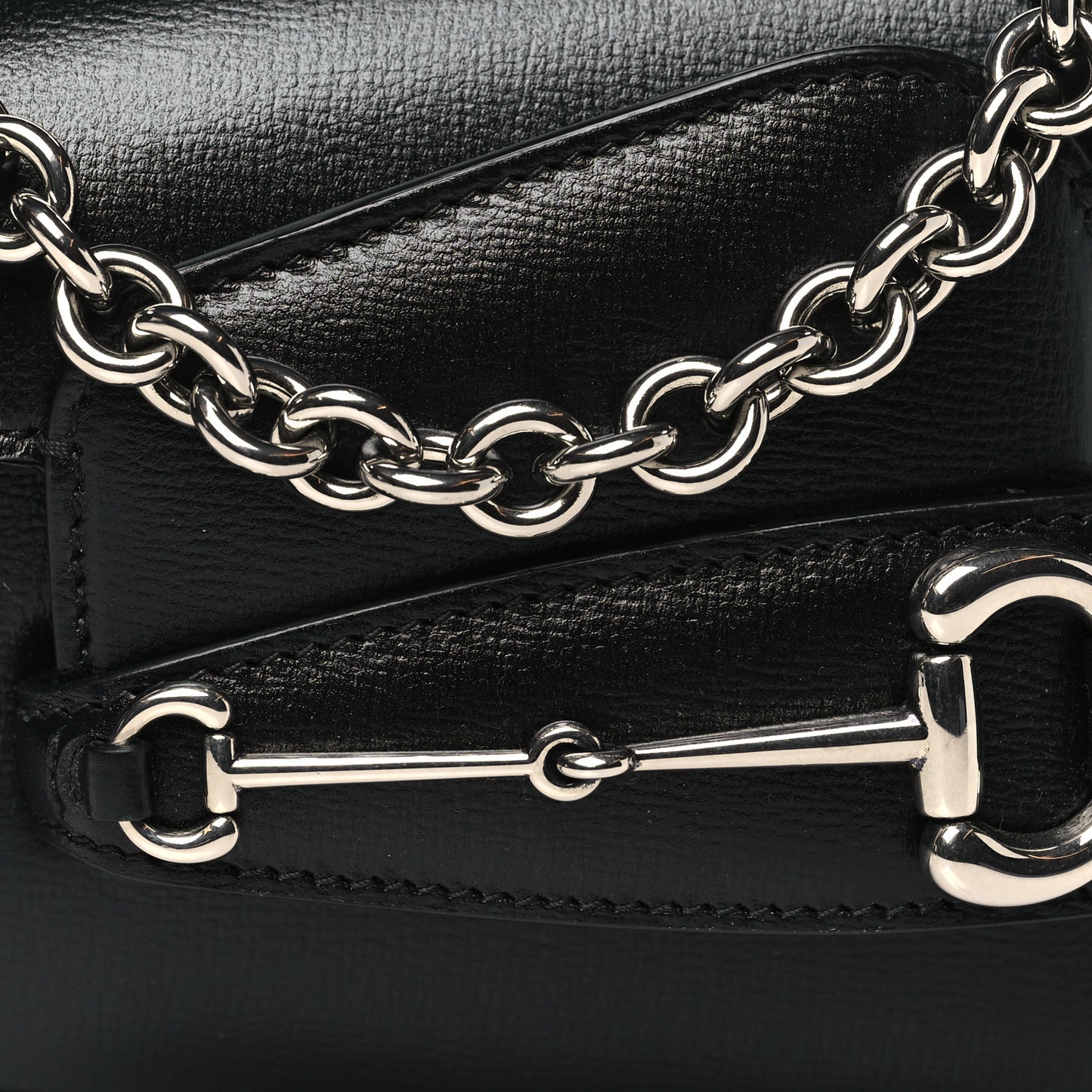 Calfskin Mini Horsebit 1955 Asymmetric Shoulder Bag Black