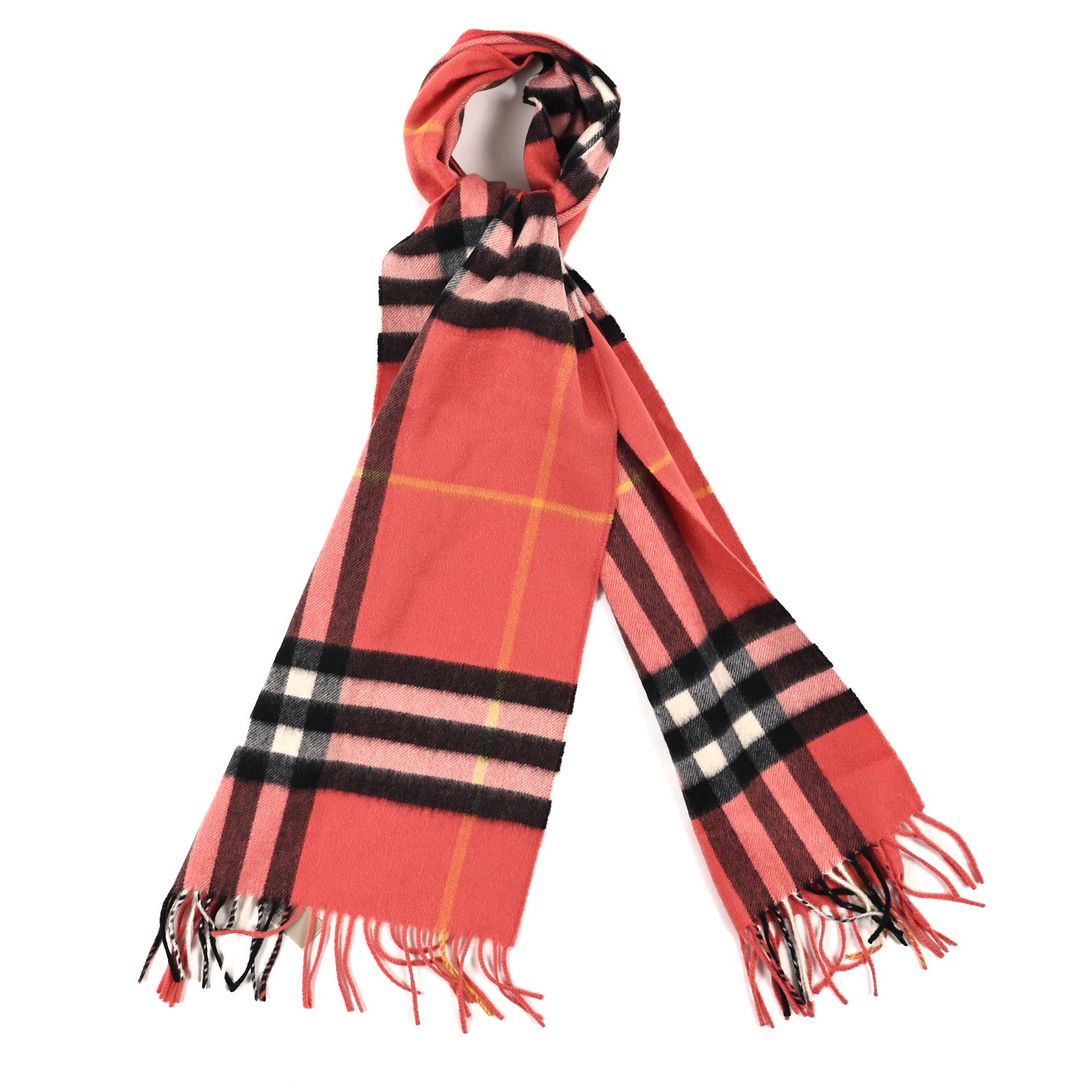 Burberry Cashmere Giant Check Fringe Scarf Rose Pink 1778059