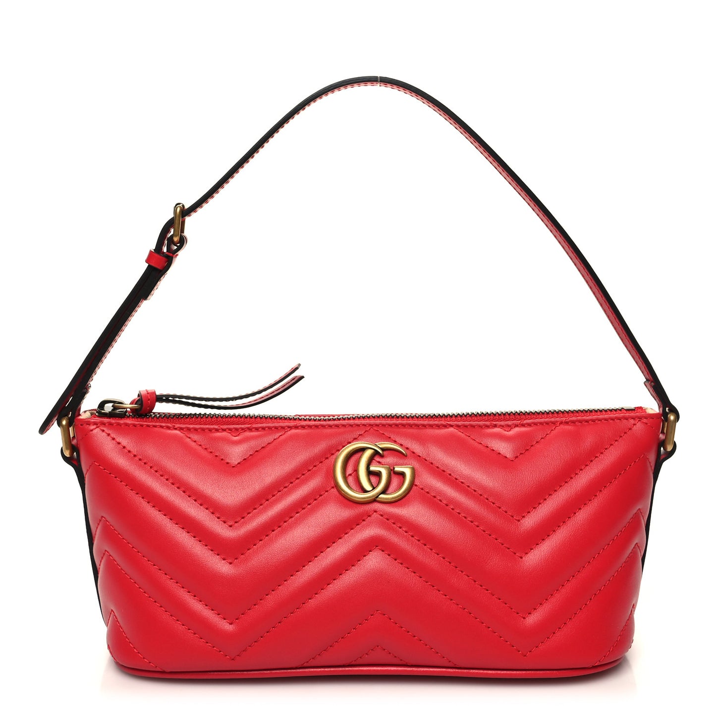 Calfskin Matelasse Chevron GG Marmont Sling Shoulder Bag Rosso