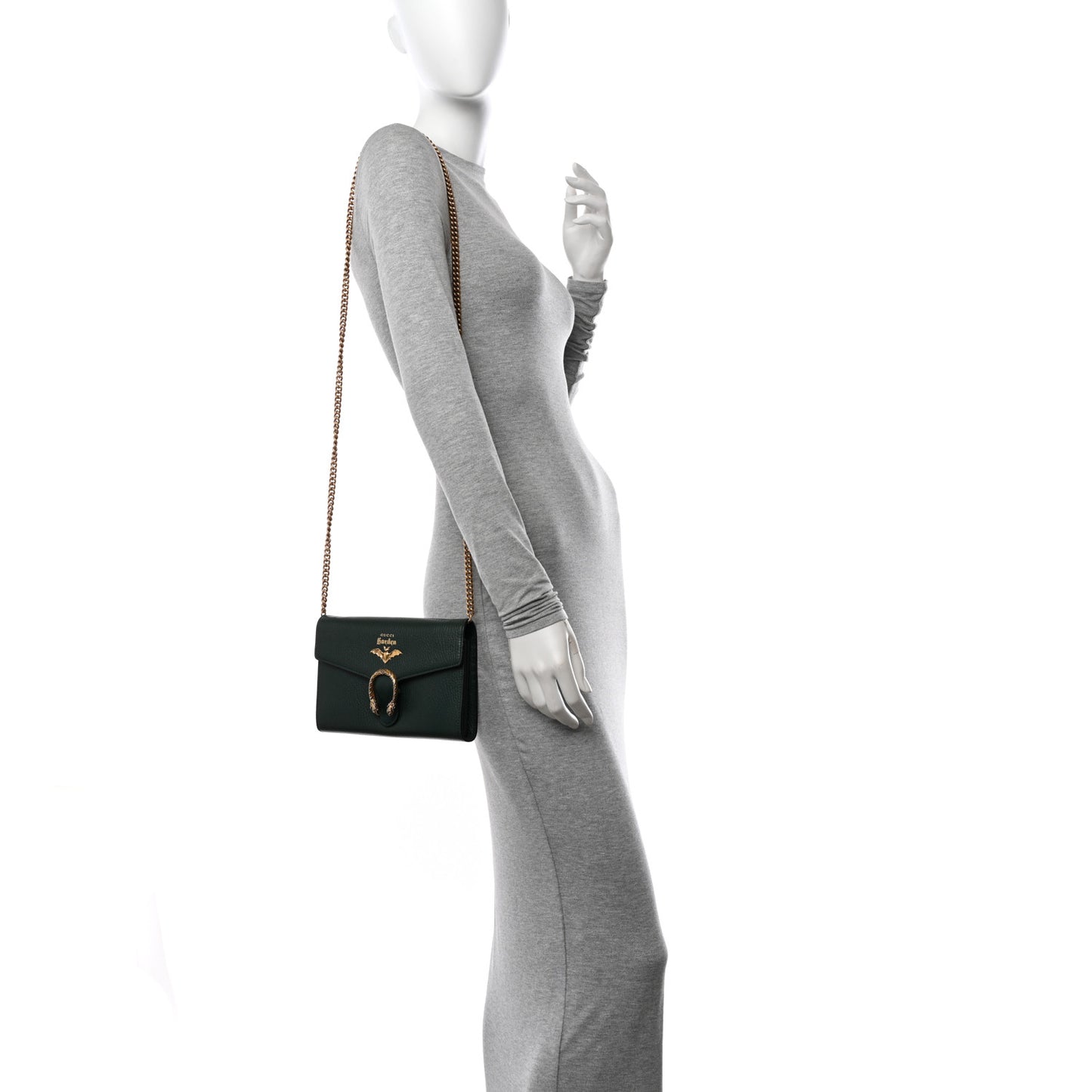 Calfskin Garden Dionysus Chain Wallet Emerald