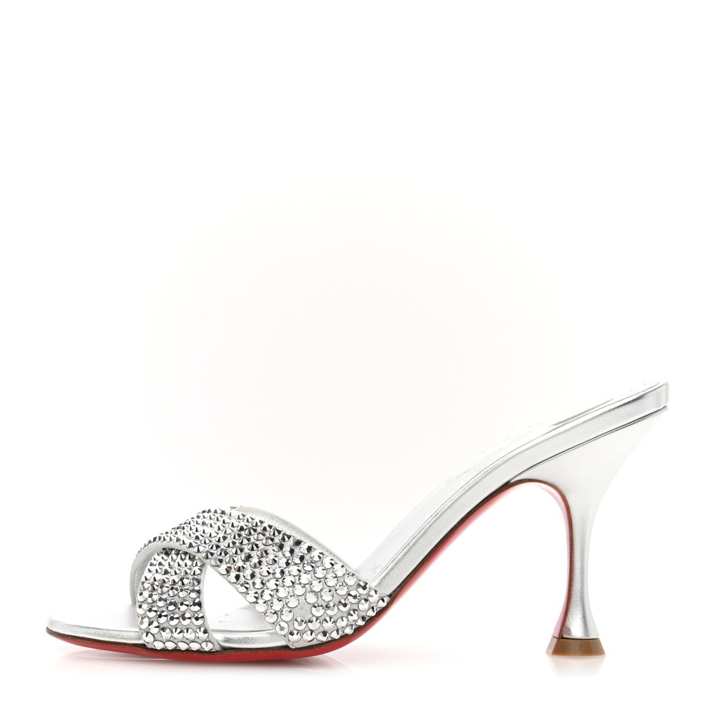 Suede Metallic Kid Lambskin Strass Mariza Is Back 85 Sandals 36 Silver