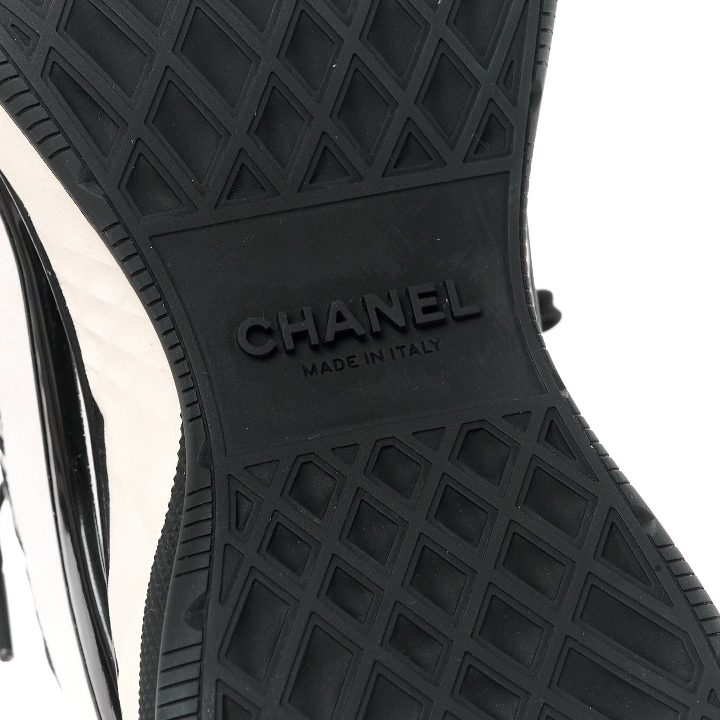 Fabric Suede Calfskin Sneakers 37 White Black