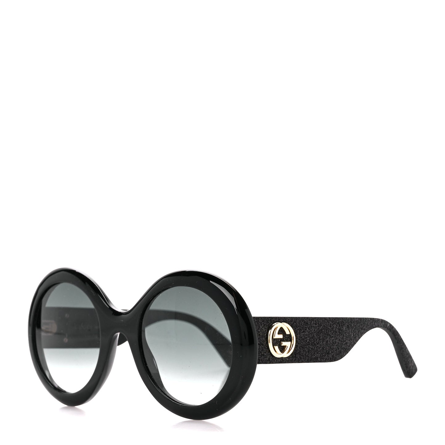 Acetate Round GG0101S Glitter Sunglasses Black