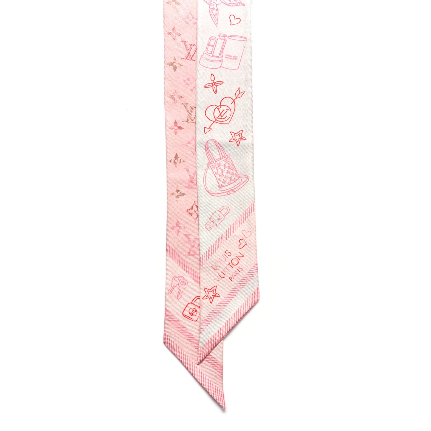 Silk Monogram Essentials LV BB Bandeau Pink Red