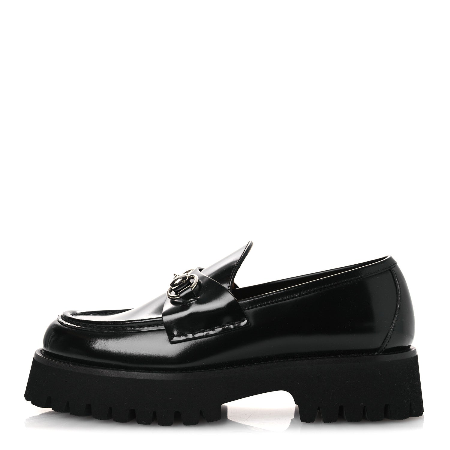 Gucci Cordovan Lux Womens Horsebit 45mm Platform Loafers 37.5