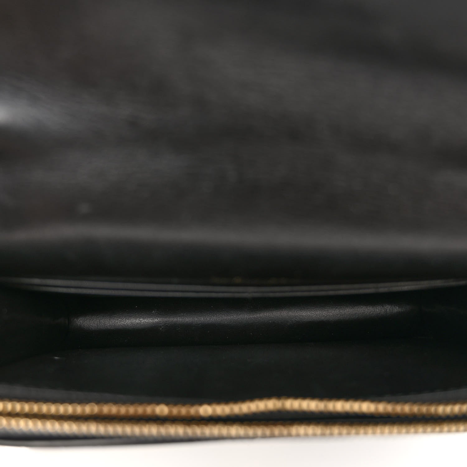 Saint Laurent Calfskin Crocodile Embossed Monogram Sunset Top Handle Chain Wallet Black 5 of 11