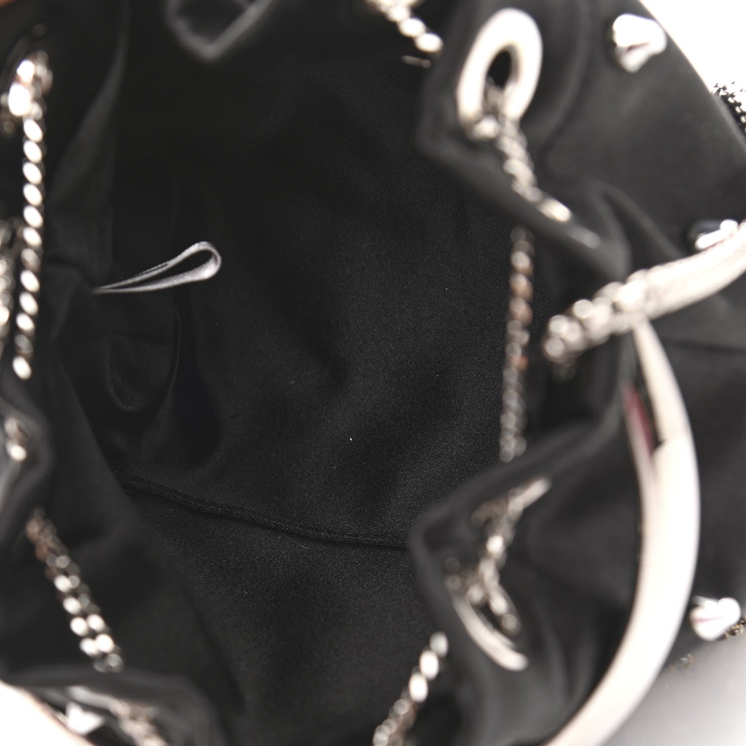 Jimmy Choo Satin Crystal Embellished Bon Bon Bucket Bag Black 5 of 11