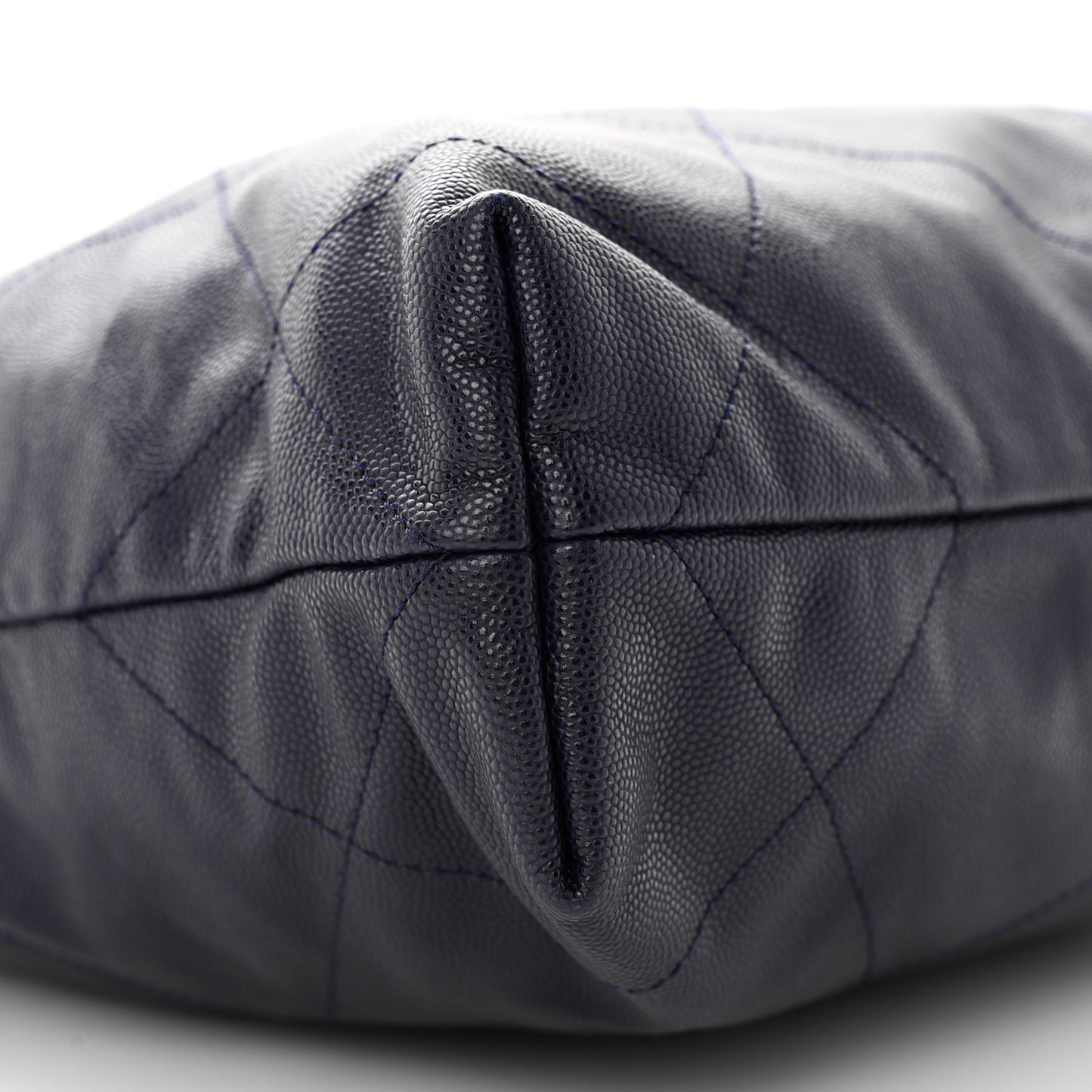 Shiny Caviar Quilted Small Chanel 22 Dark Blue