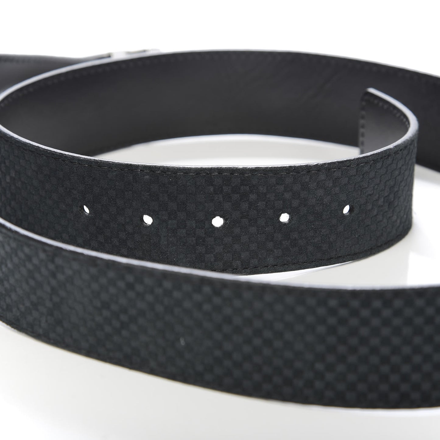 Suede Calfskin Mini Damier 40mm LV Initiales Belt 105 42 Carbone