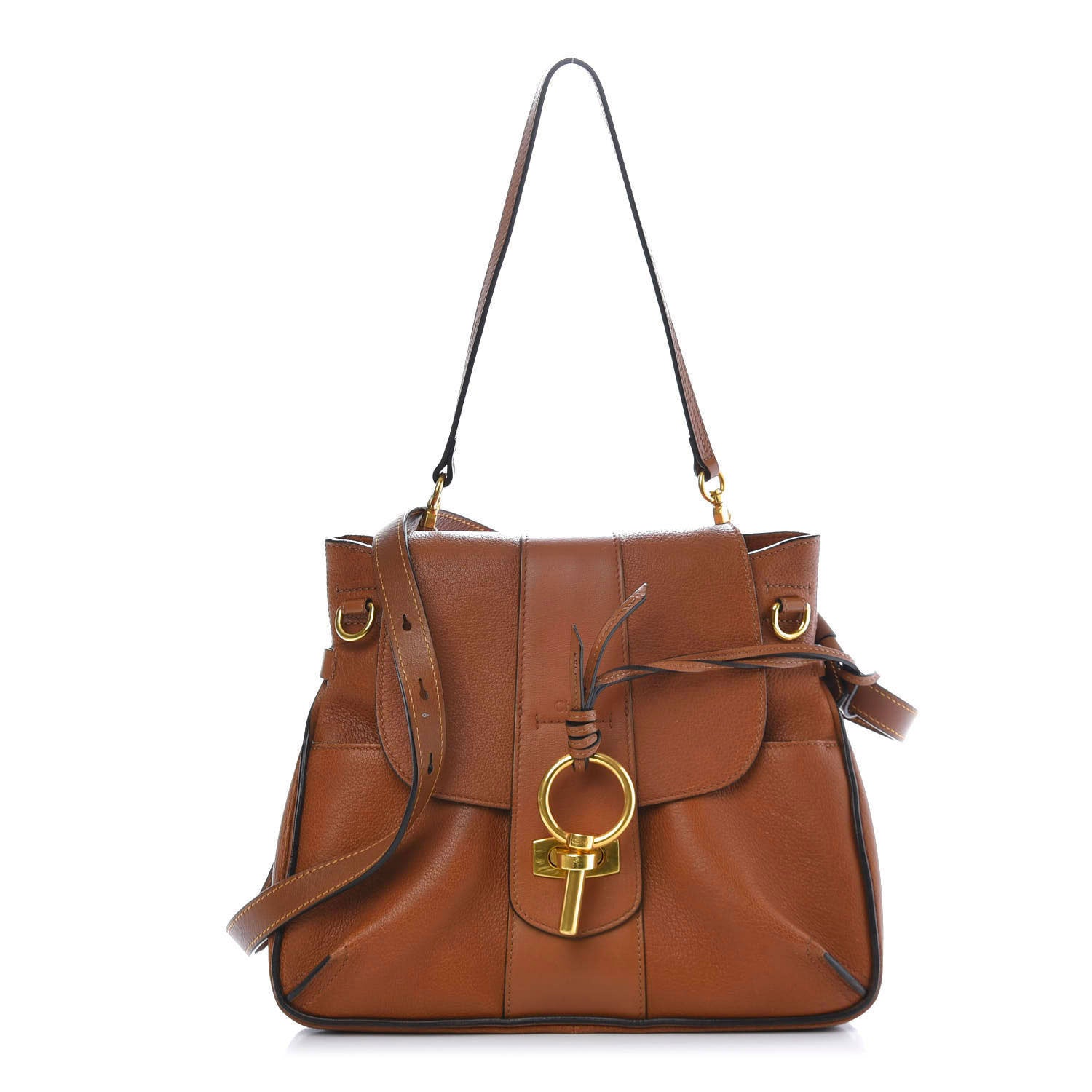 Chloe Grained Lambskin Small Lexa Shoulder Bag Mustard Brown 1 of 13