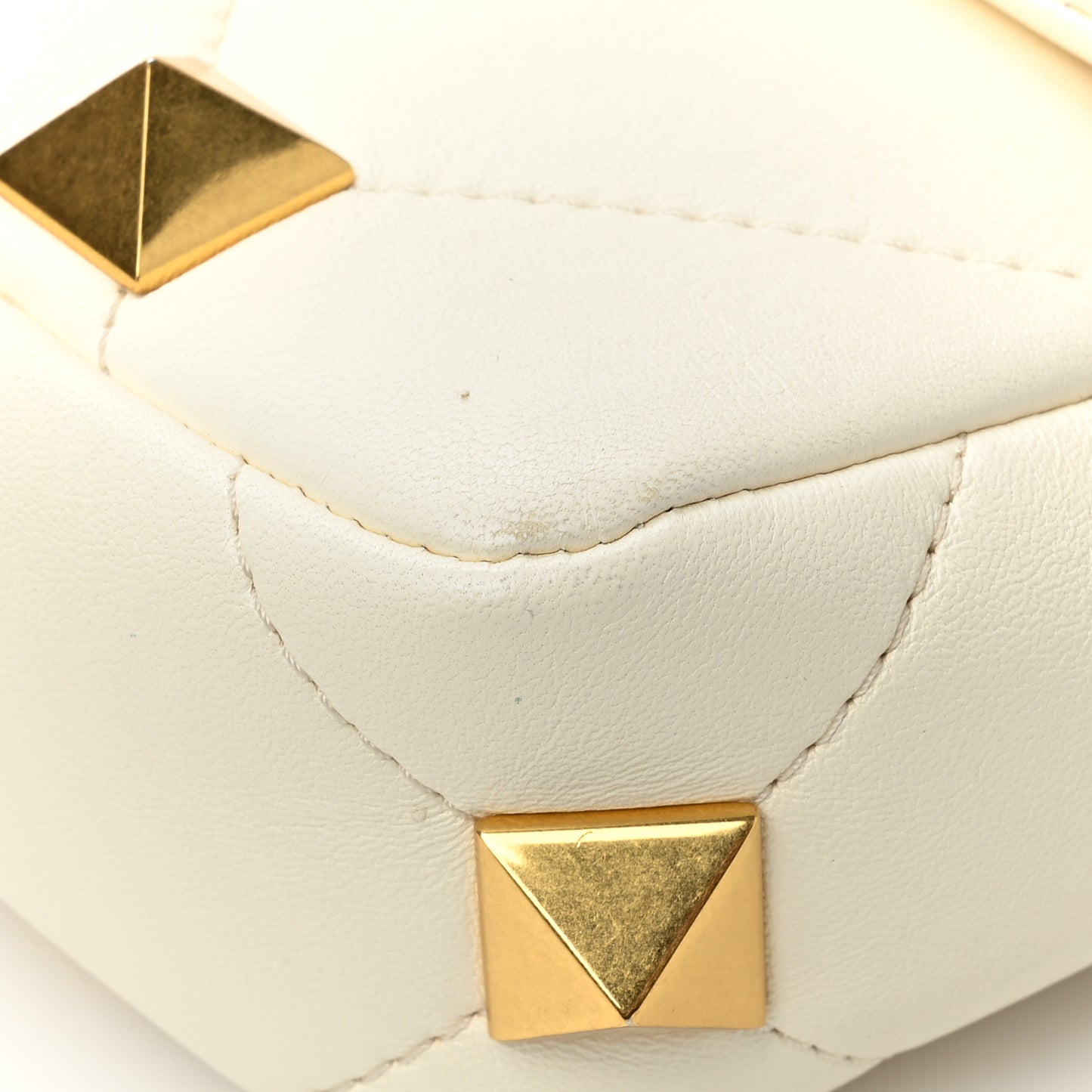 Nappa Small Roman Stud Shoulder Bag White