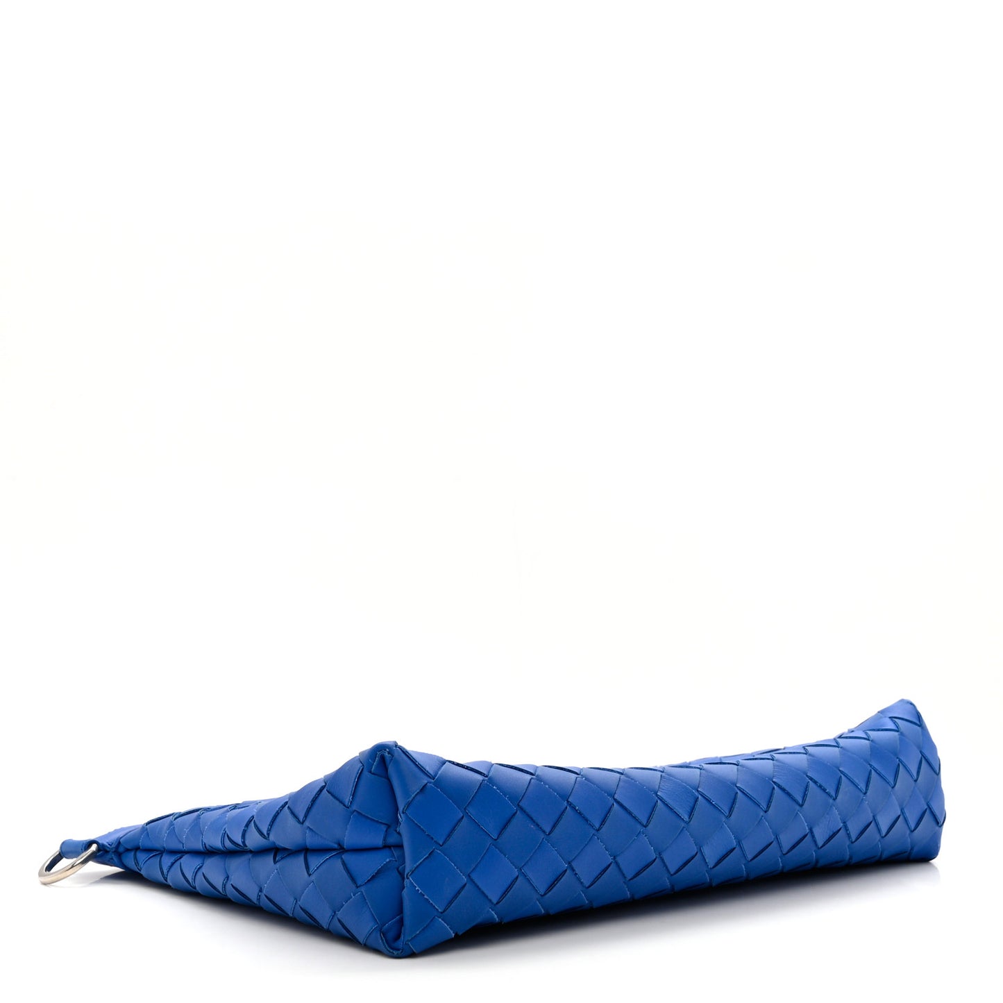 Nappa Intrecciato Flat Zip Pouch Blue