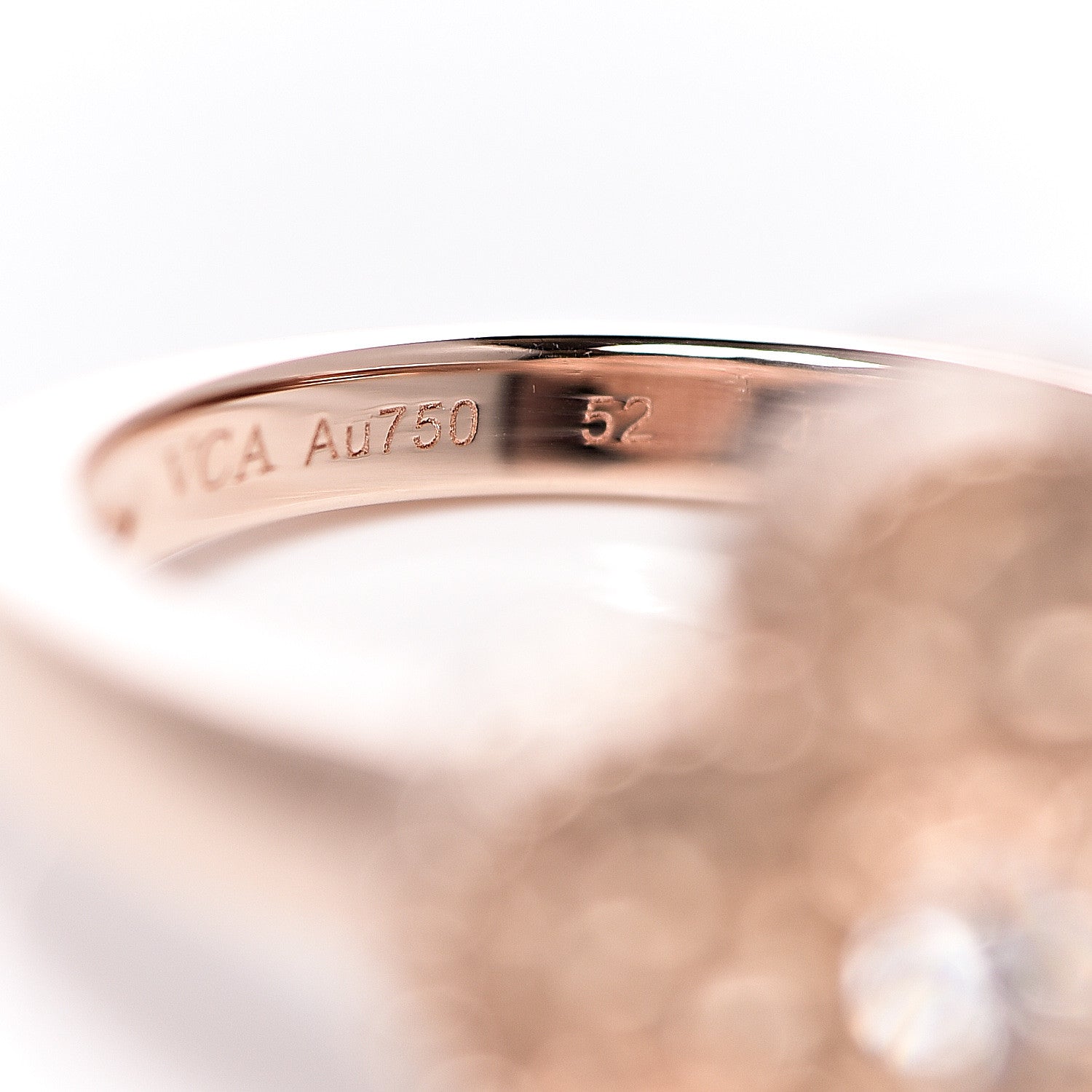 Van Cleef & Arpels 18K Rose Gold Diamond Vintage Alhambra Ring 52 6 5 of 6
