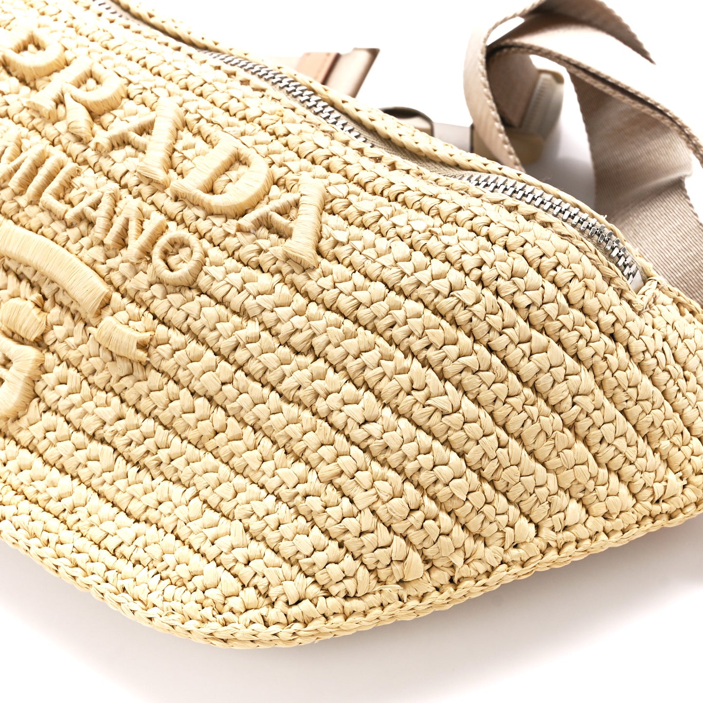 Yarn Raffia Effect Crochet Belt Bag Naturale