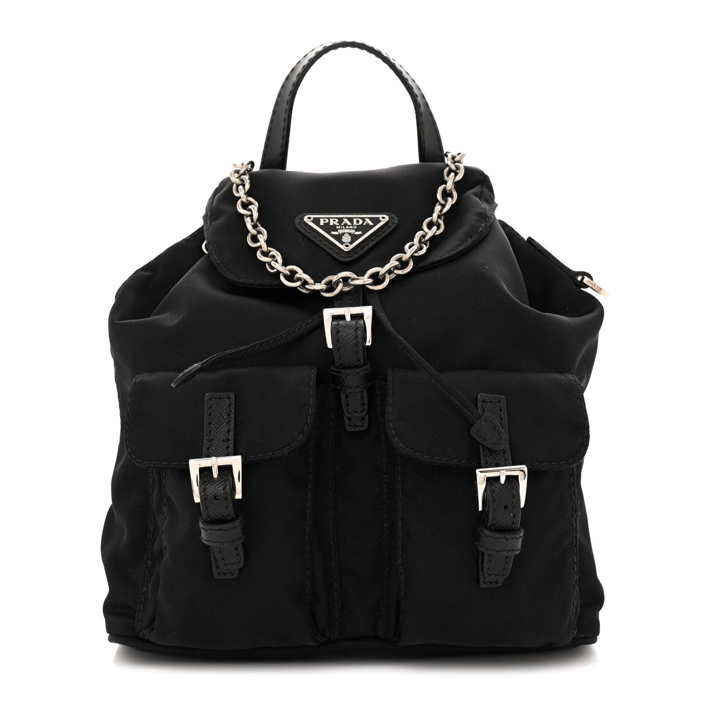 Nylon Vela Mini Crossbody Backpack Black