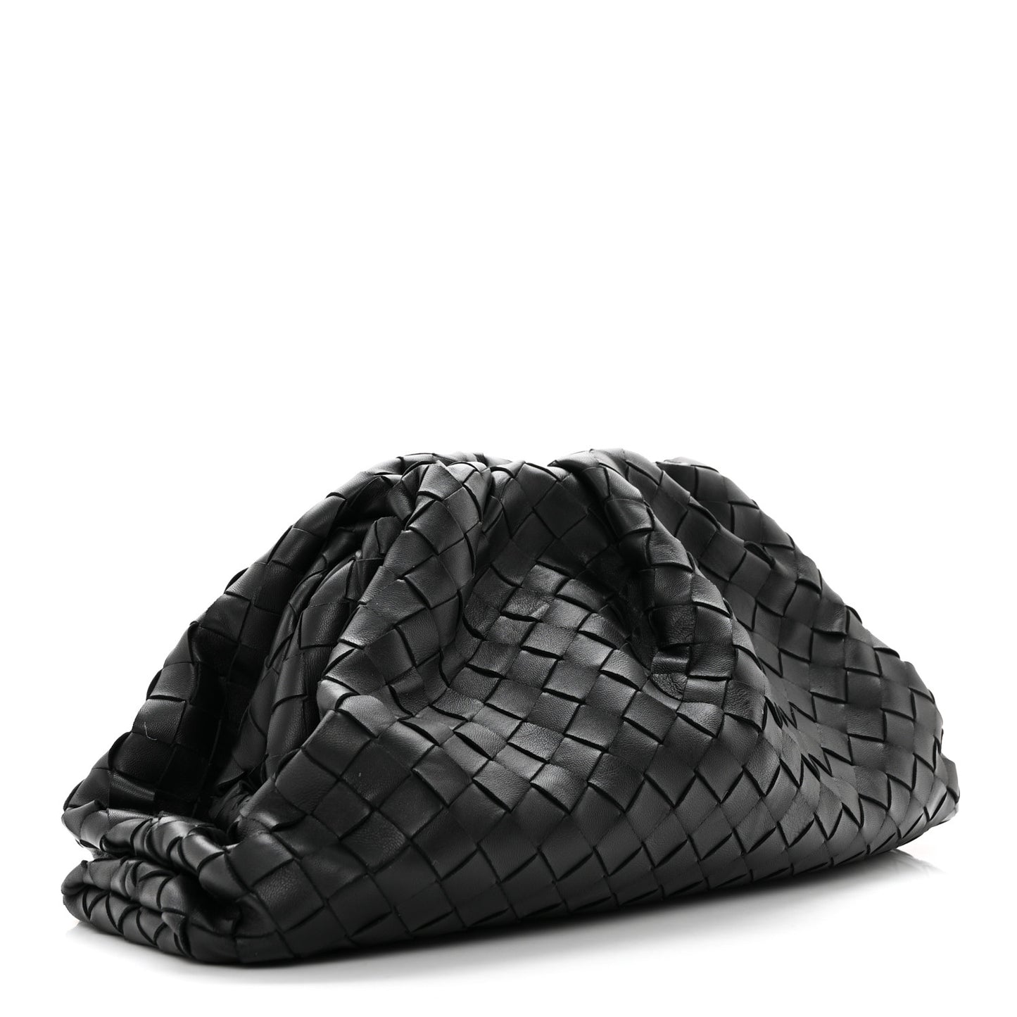 Nappa Maxi Intreccio The Pouch Oversized Clutch Black