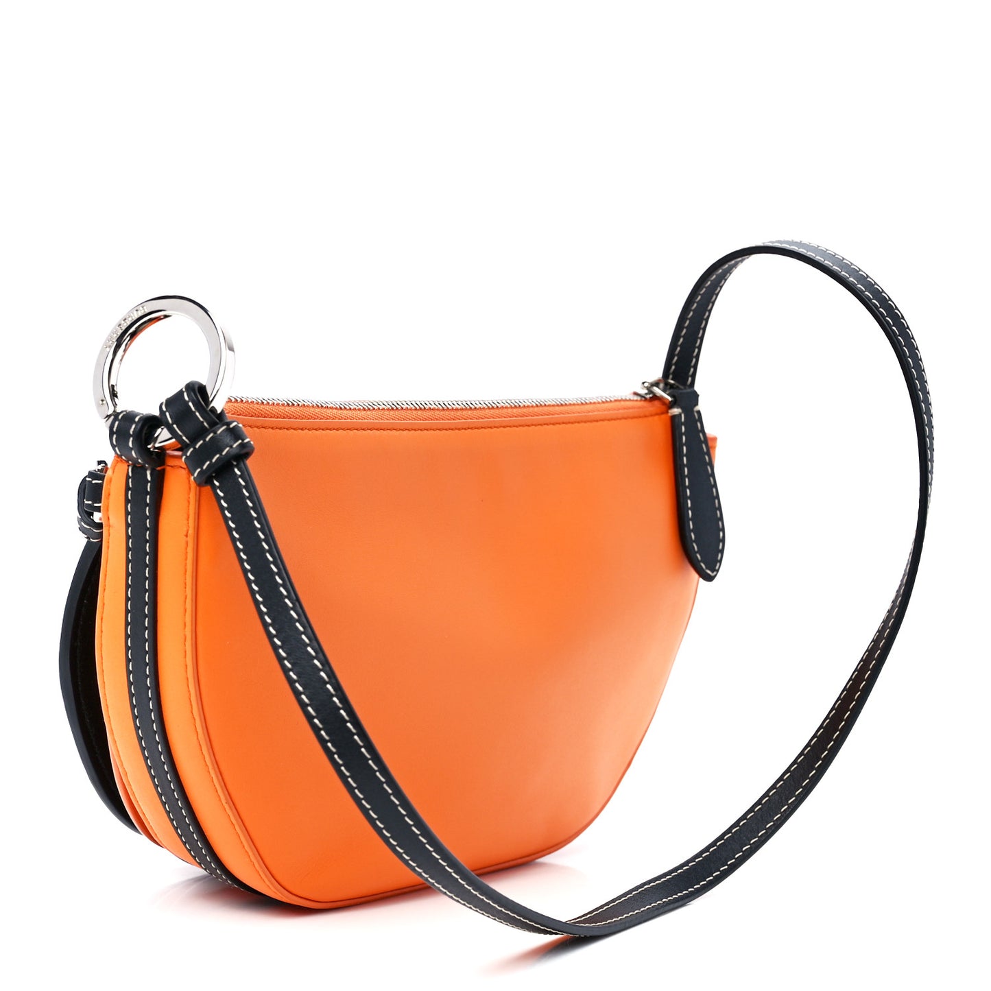 Smooth Calfskin Double Olympia Shoulder Bag Deep Orange