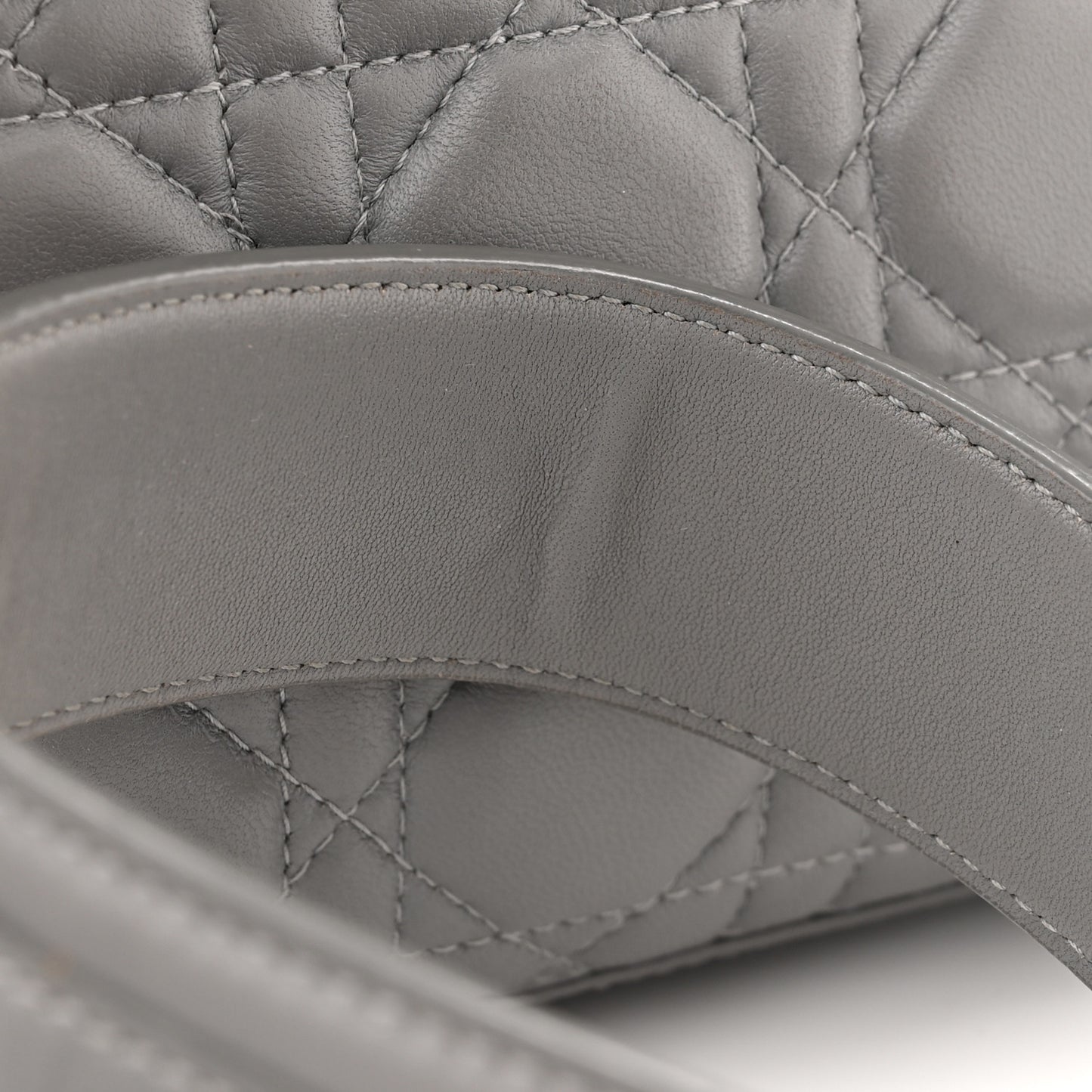 Lambskin Cannage Small Lucky Badges My Lady Dior Grey