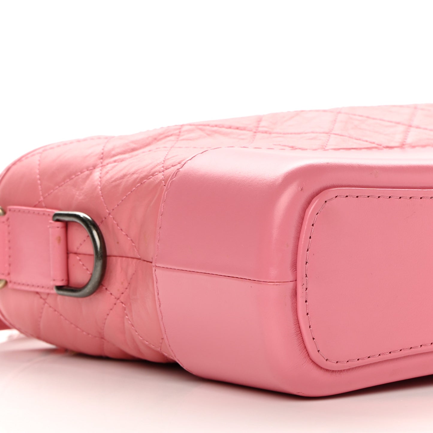 Aged Calfskin Quilted Medium Gabrielle Logo Hobo Rose