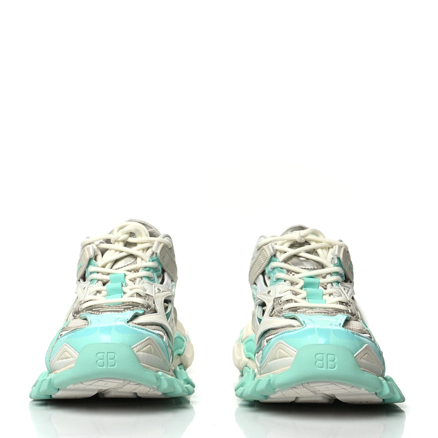 Rubber Mesh Tri-Color Womens Track.2 Open Sneakers 40 Min Light Beige Grey