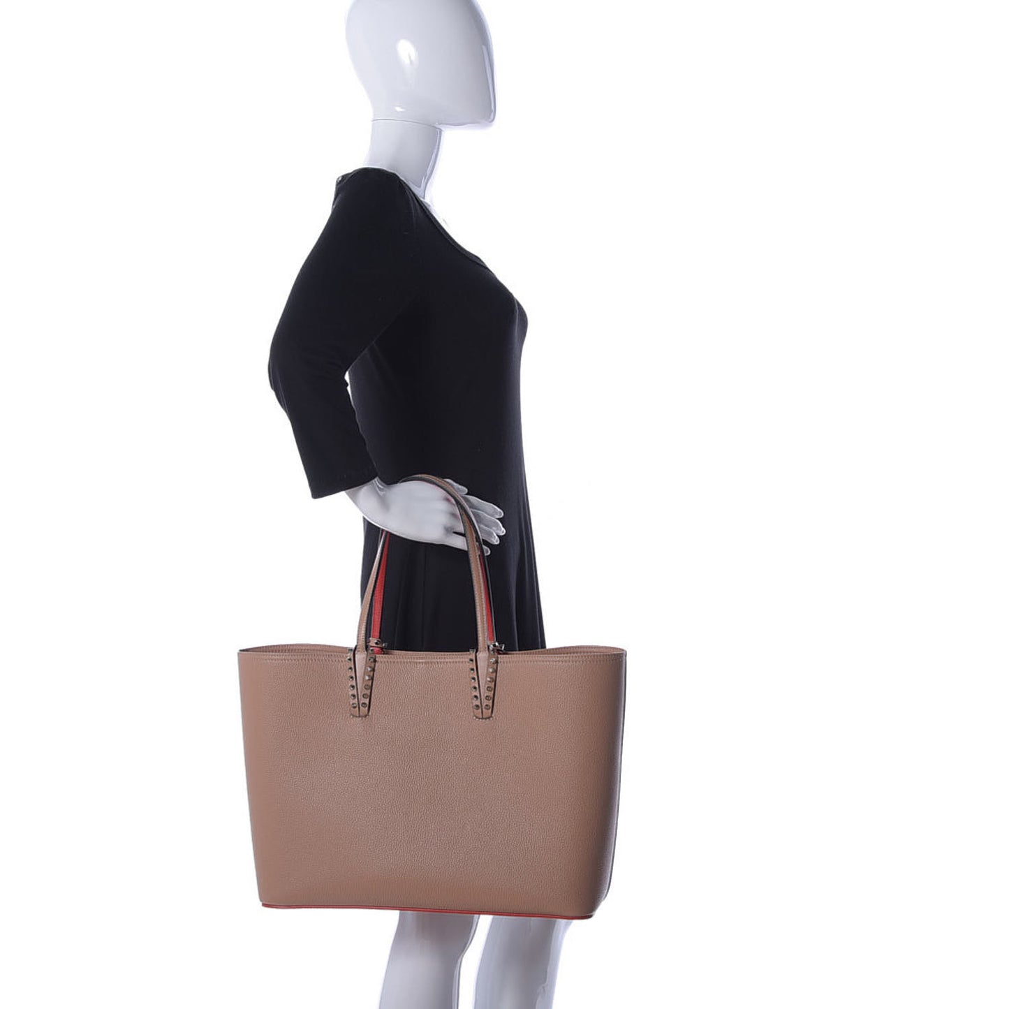 Calfskin Spikes East West Cabata Tote Nude