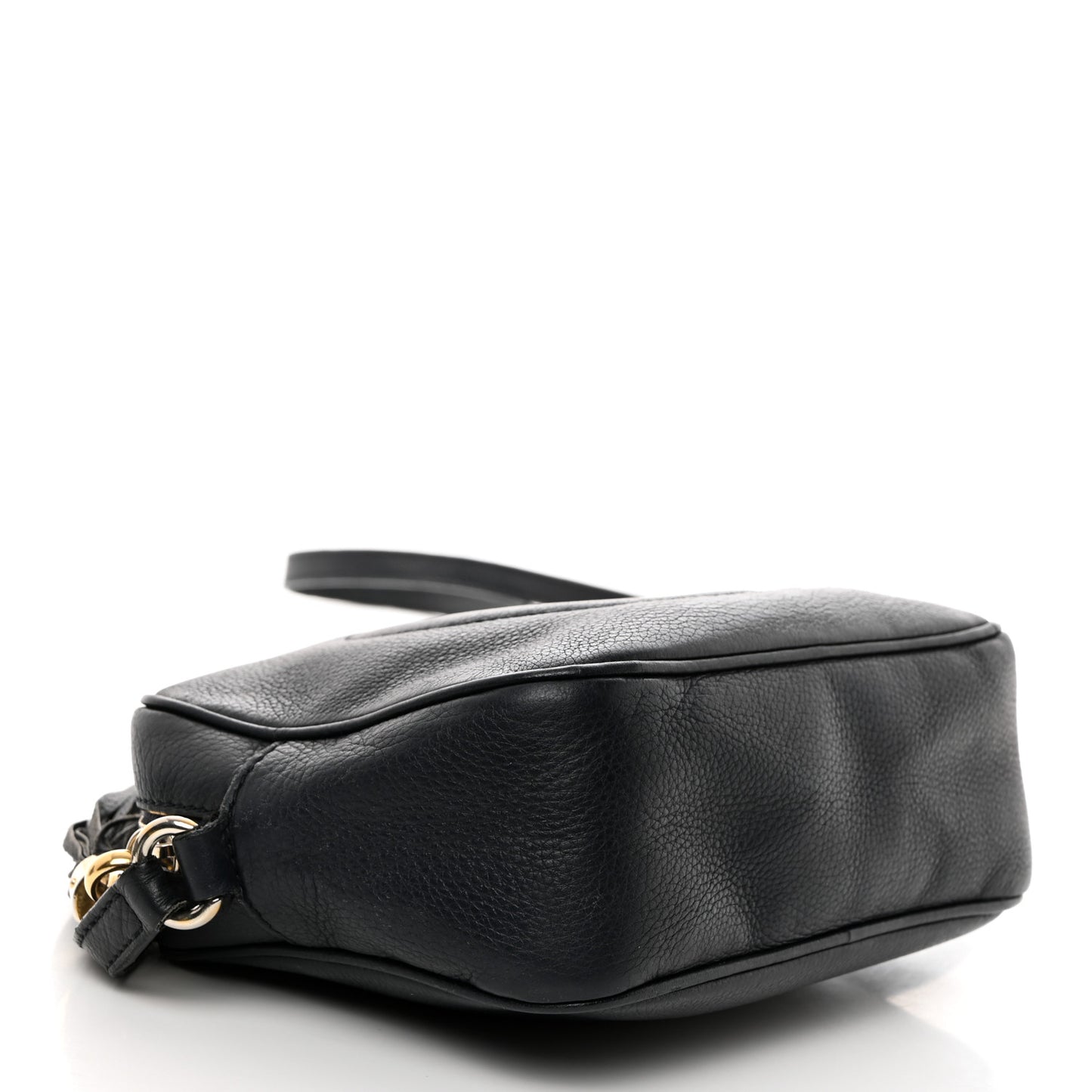 Pebbled Calfskin Small Soho Disco Bag Black
