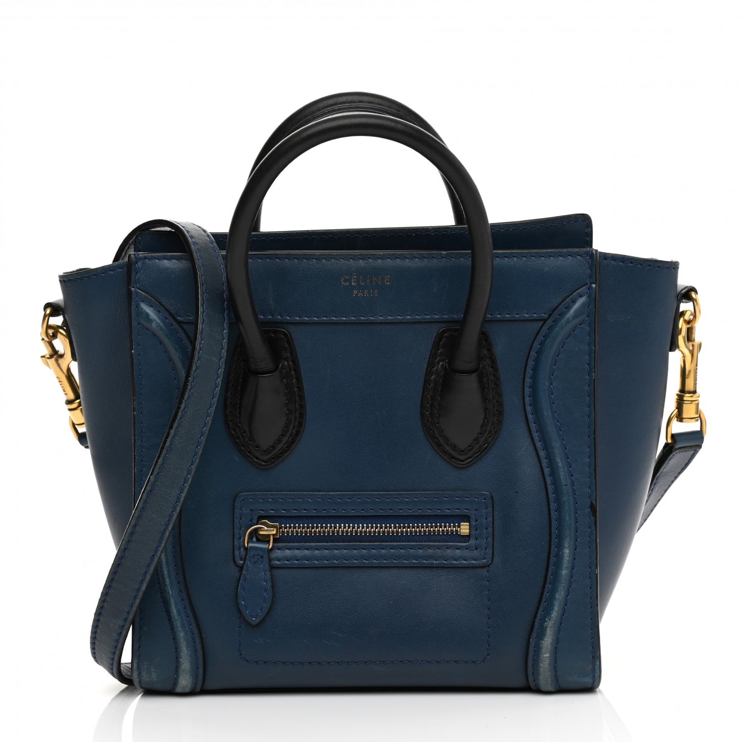 Smooth Calfskin Nano Luggage Ocean Blue
