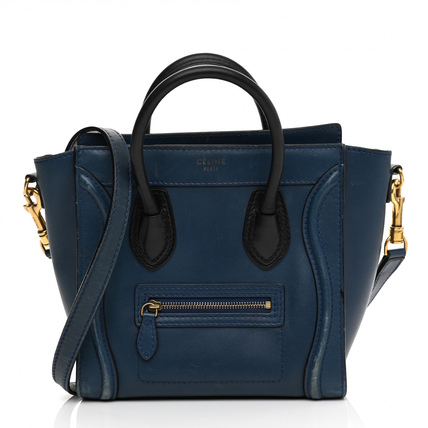 Celine Smooth Calfskin Nano Luggage Ocean Blue 1 of 17