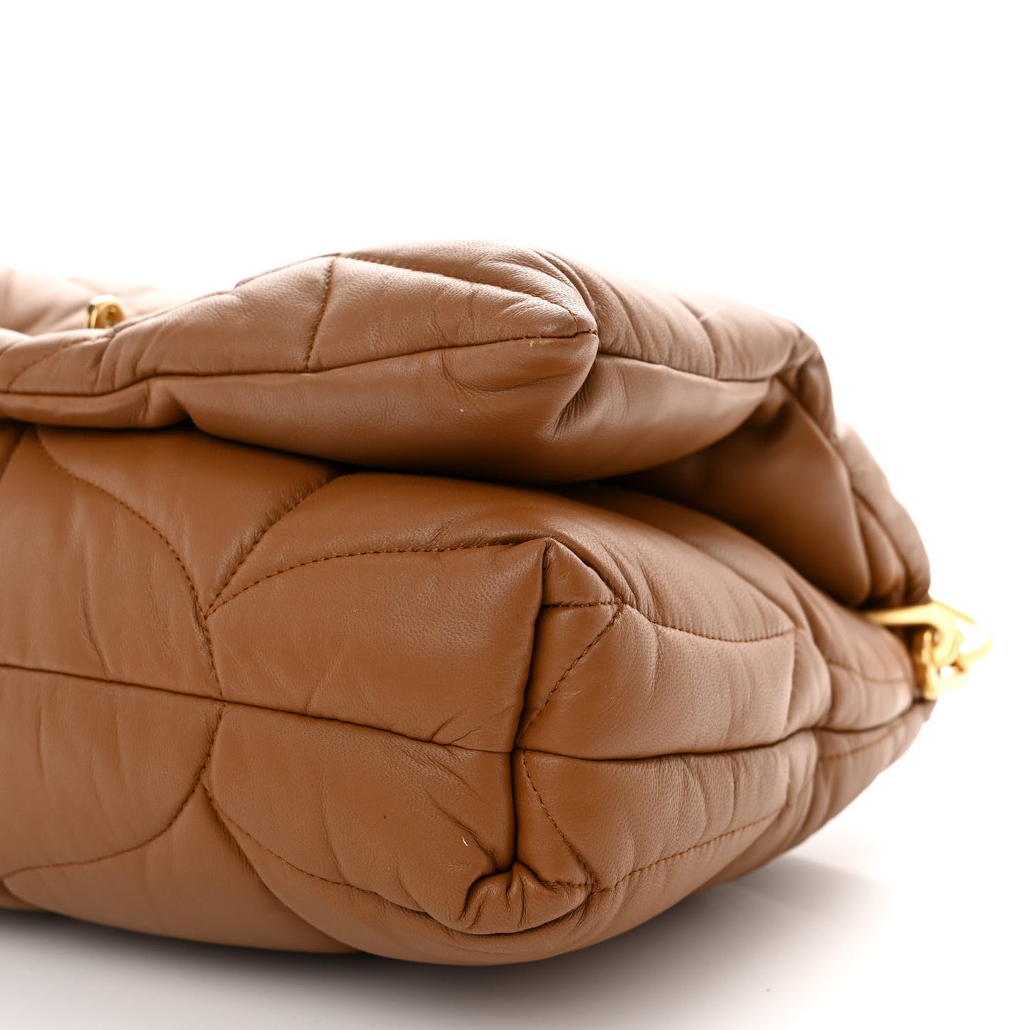Nappa Pillow Quilted Little Softie Bag Tobacco Brown