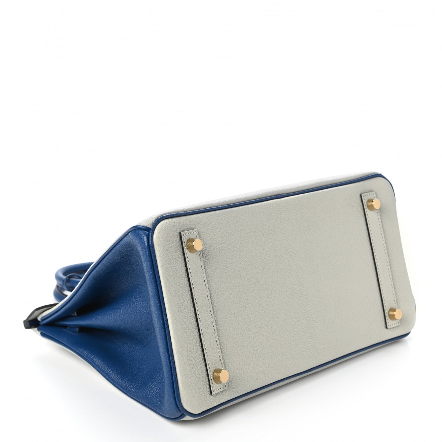 Chevre Mysore Bi-Color Horseshoe Birkin 30 Gris Perle Bleu Brighton