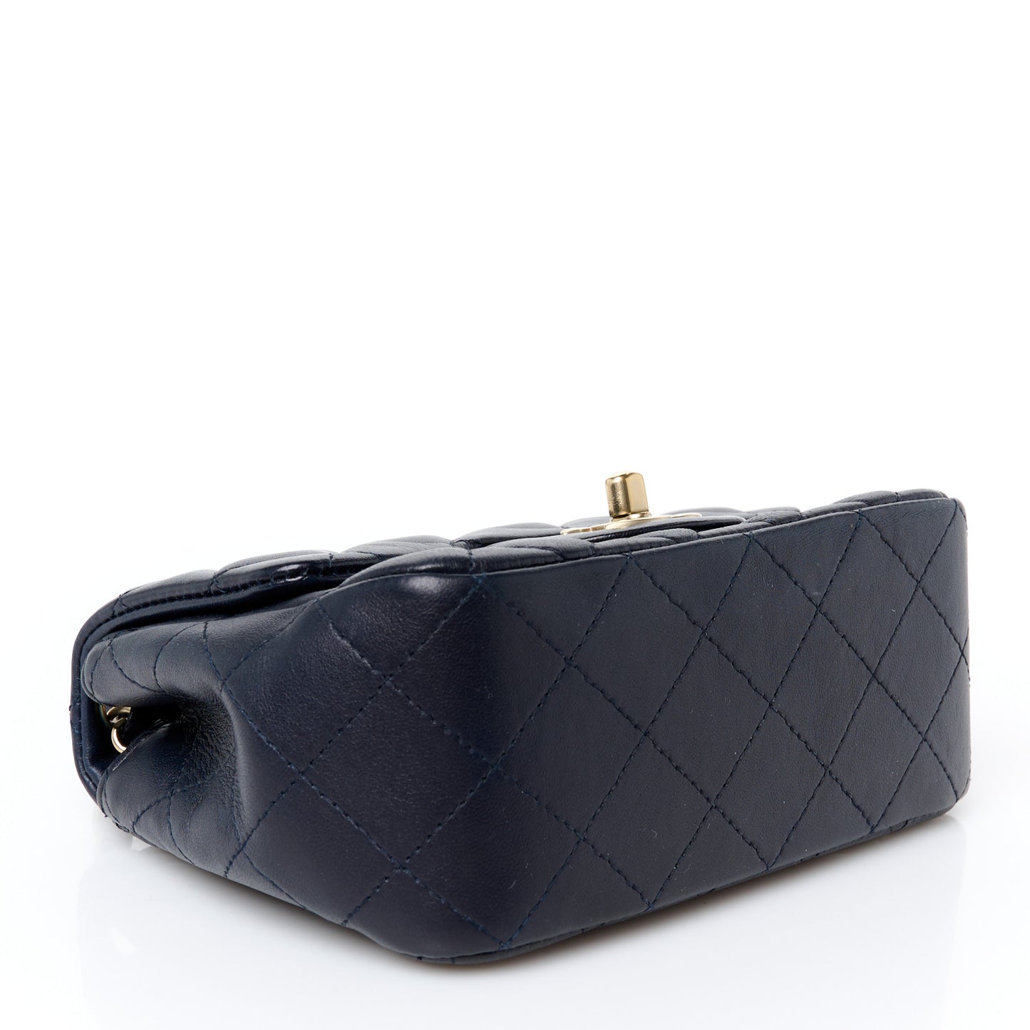 Lambskin Quilted Mini Square Flap Navy
