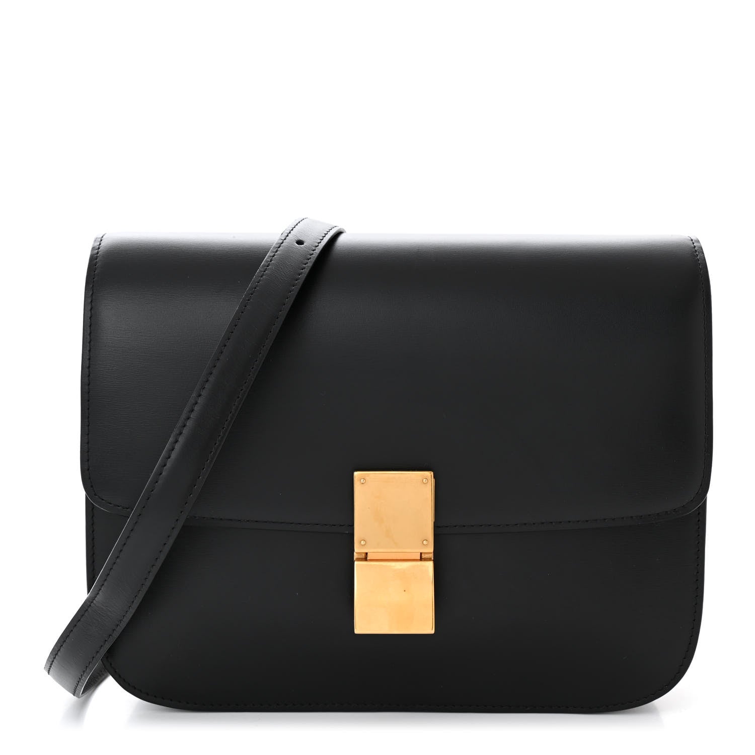 Celine Box Calfskin Medium Classic Box Flap Bag Black 1 of 10