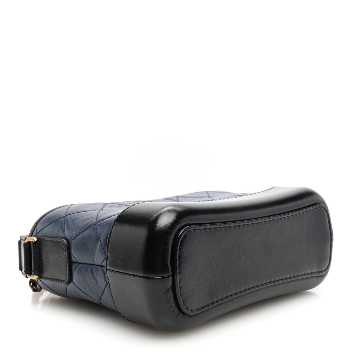 Aged Calfskin Quilted Small Gabrielle Hobo Navy Black
