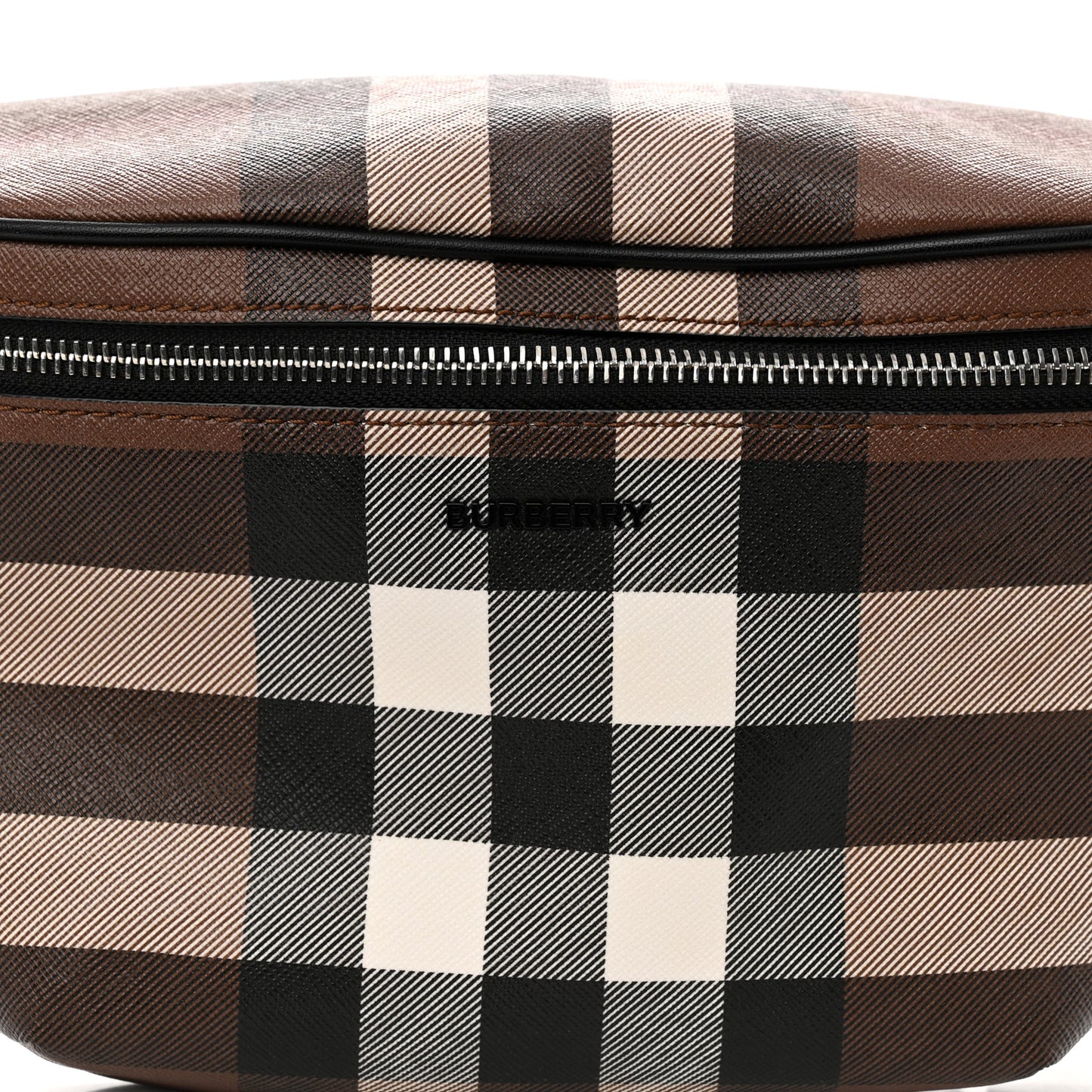 E-canvas Check Bum Bag Dark Birch Brown